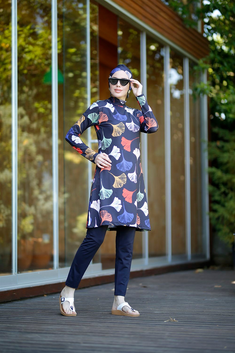 Remsa Mayo Likralı Tam Kapalı Tesettür Mayo 2202 Renkli GİNKO