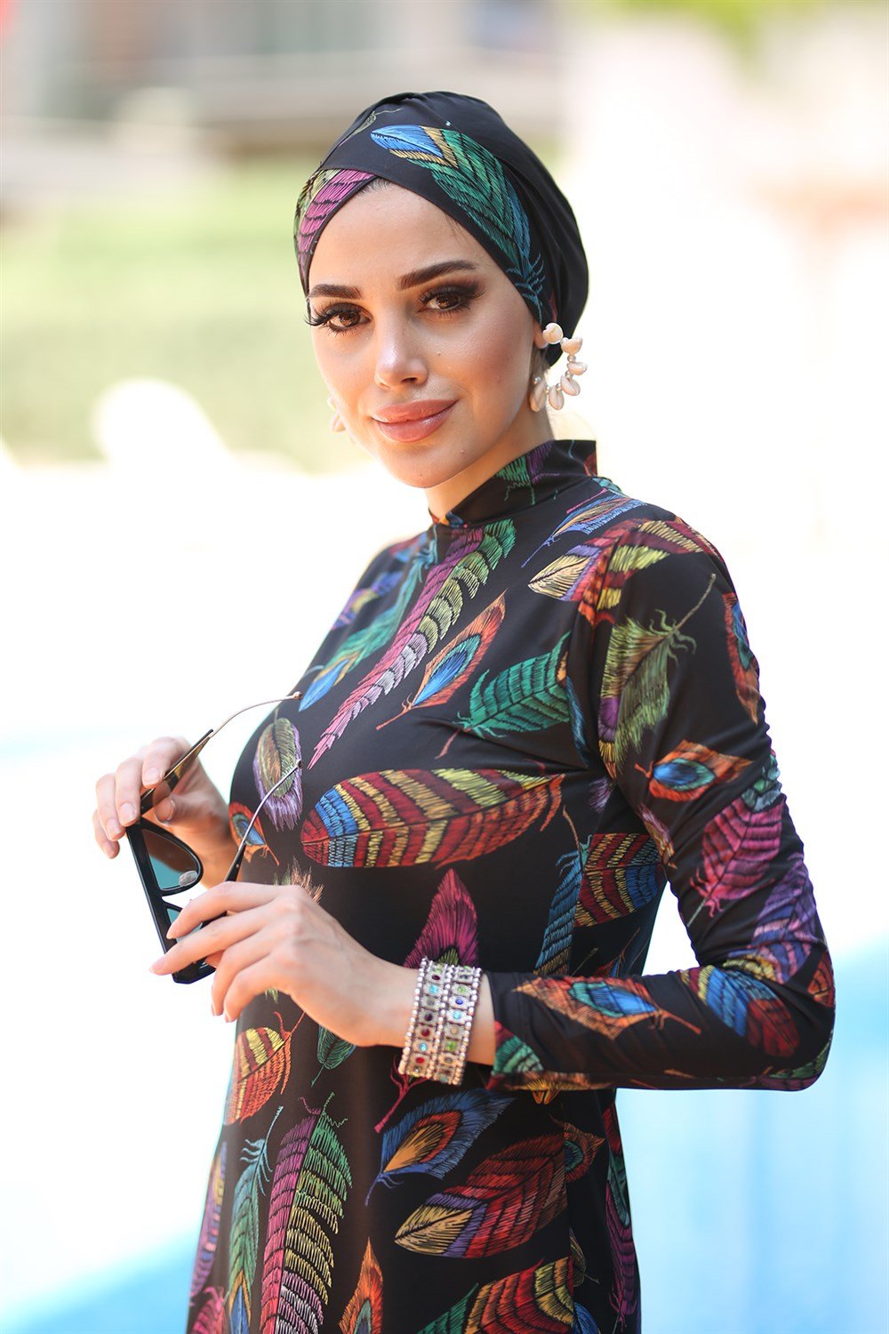 Remsa Mayo Liralı Tam Kapalı Tesettür Mayo Tüy Yapraklı 2013 Tuğba