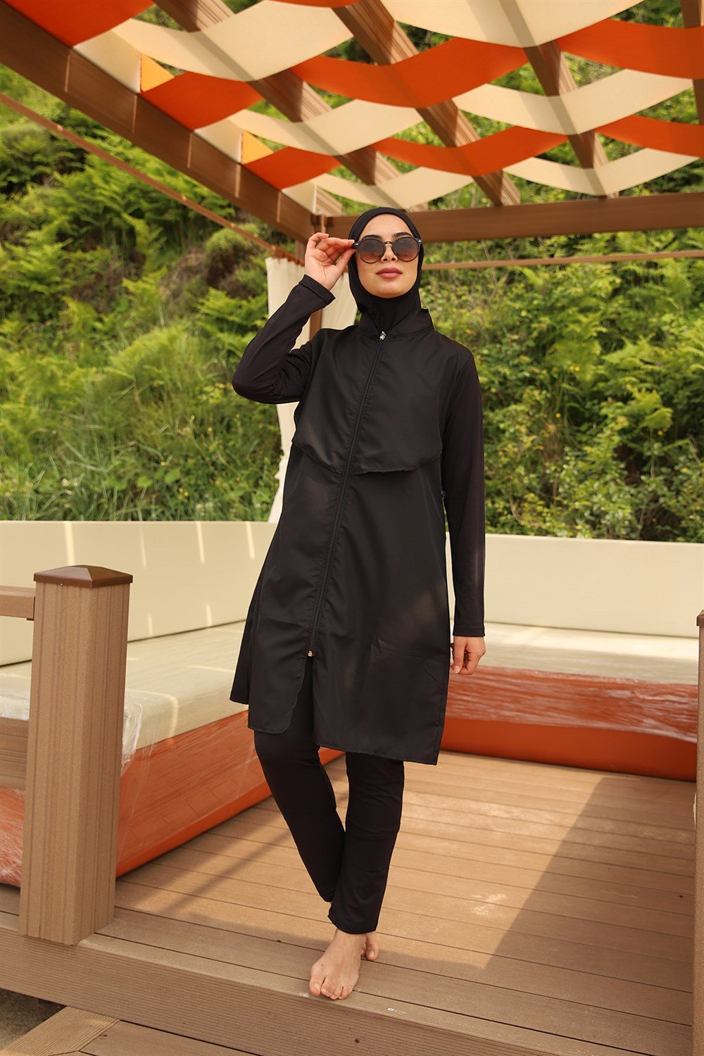 Remsa Mayo Önü Kapaklı Paraşüt Tam Kapalı Tesettür Mayo Nurten