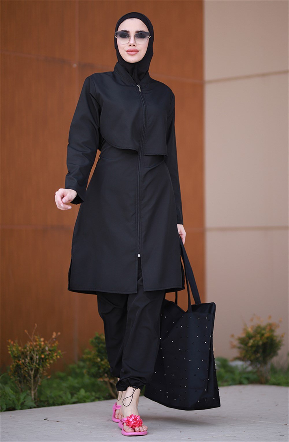 Remsa Mayo Önü Kapaklı Paraşüt Tam Kapalı Tesettür Mayo Nuray