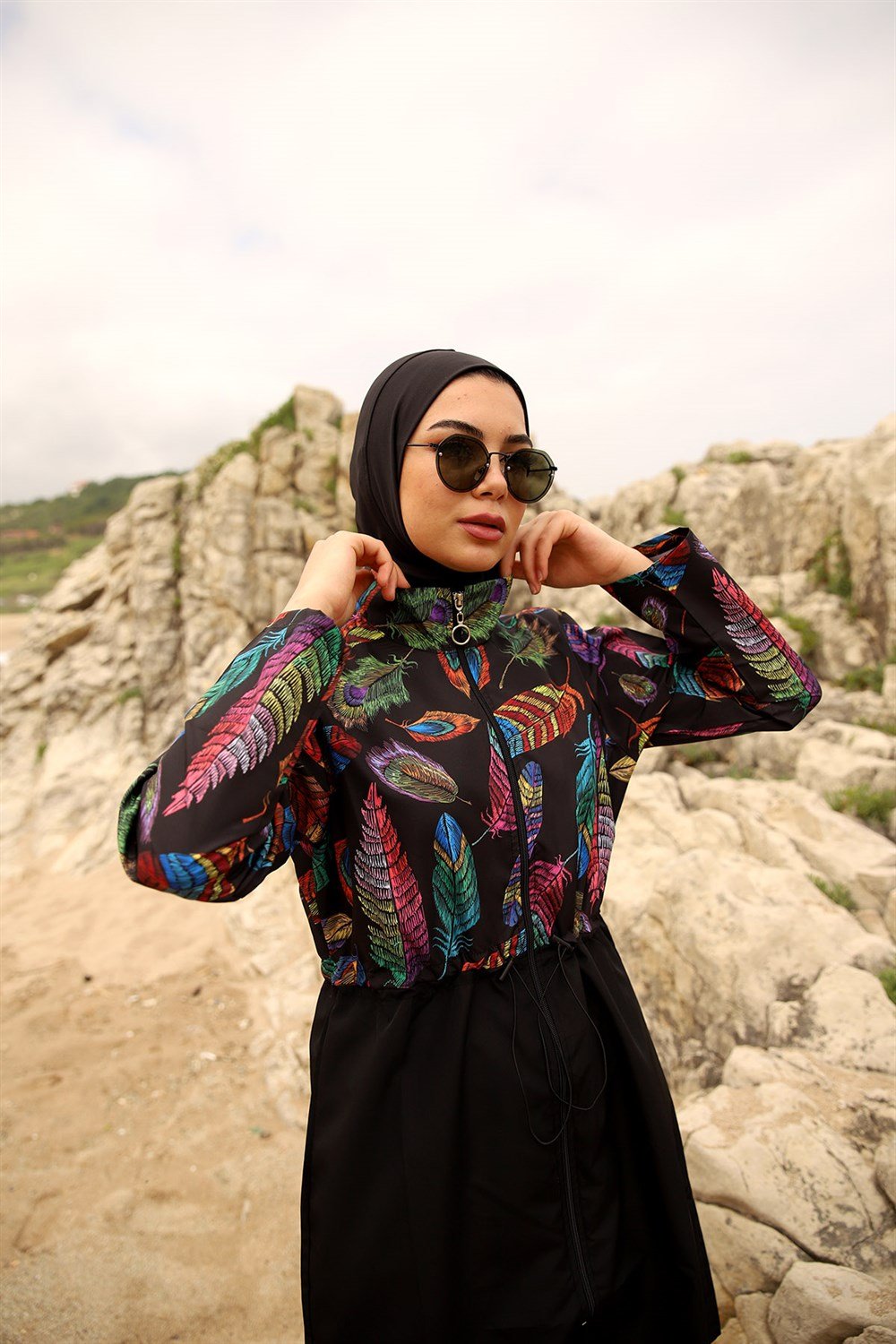 Remsa Mayo Paraşüt Tam Kapalı Tesettür Mayo Tüy Yaprak 2113 FUNDA