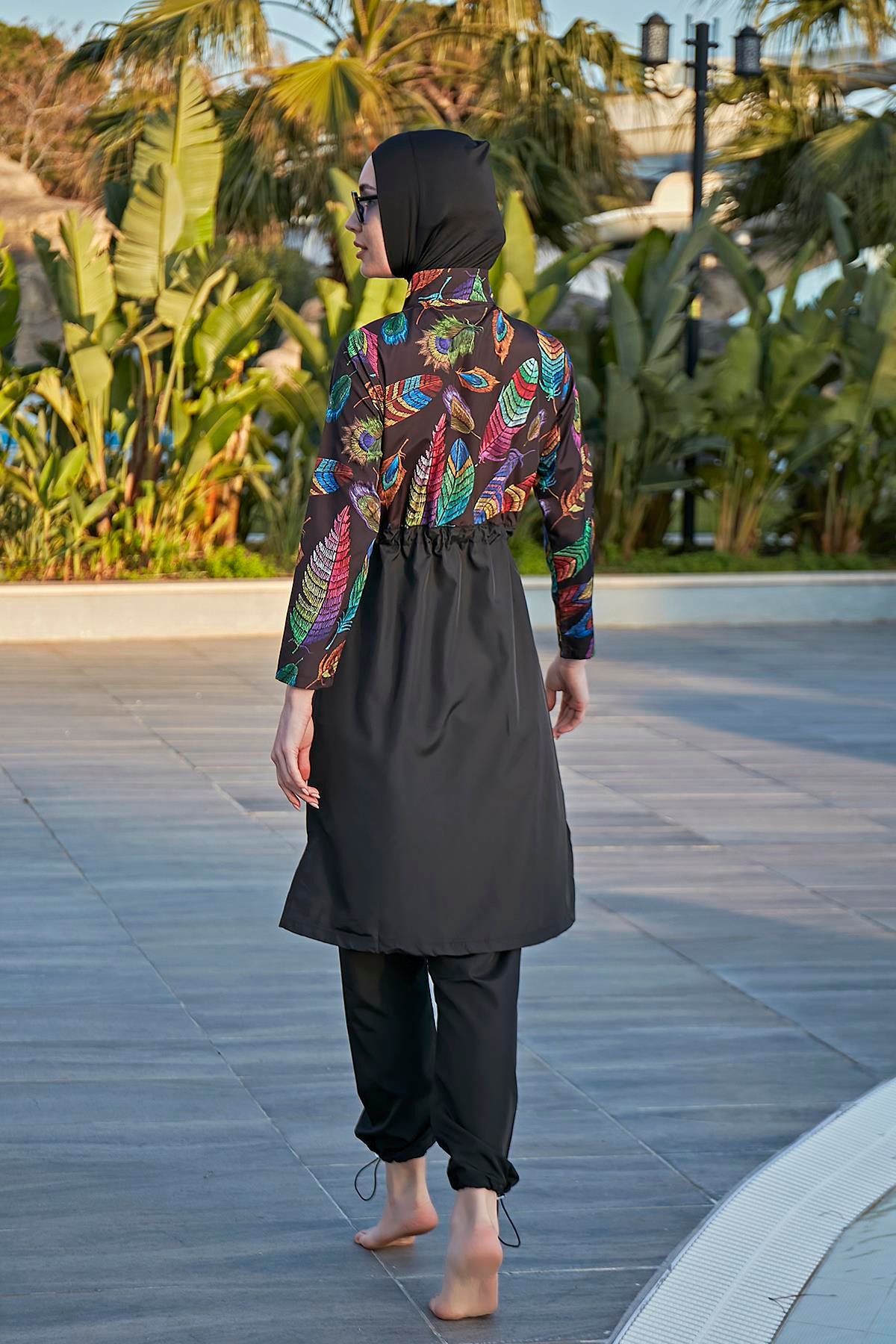 Remsa Mayo Paraşüt Tam Kapalı Tesettür Mayo Tüy Yaprak 2113 FUNDA