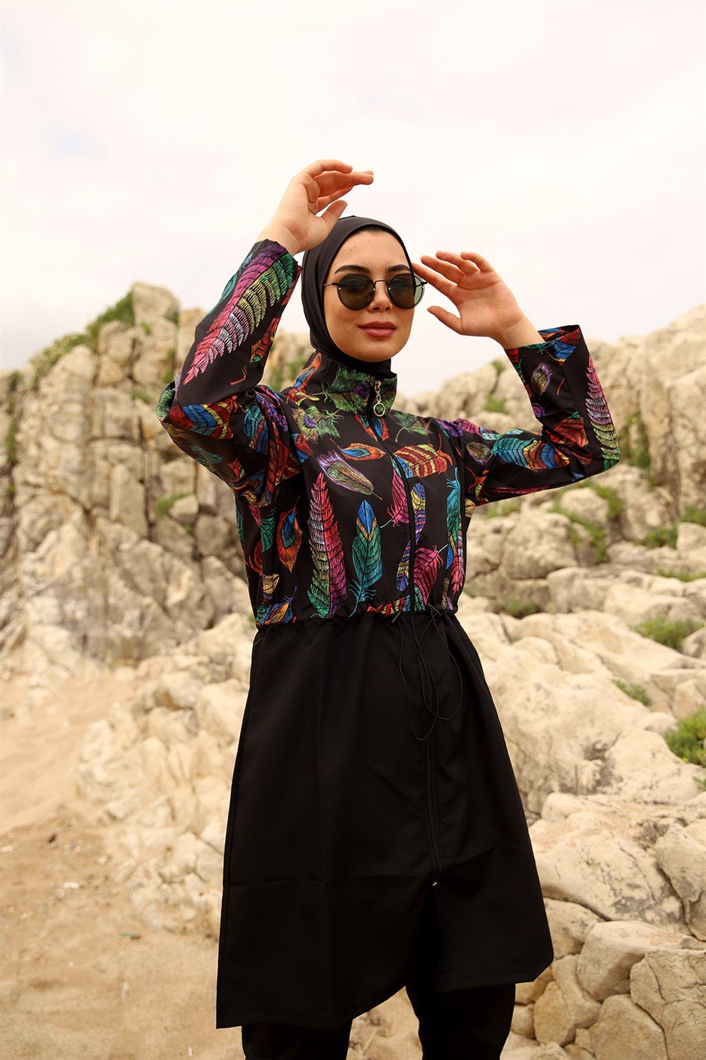 Remsa Mayo Paraşüt Tam Kapalı Tesettür Mayo Tüy Yaprak 2113 FUNDA