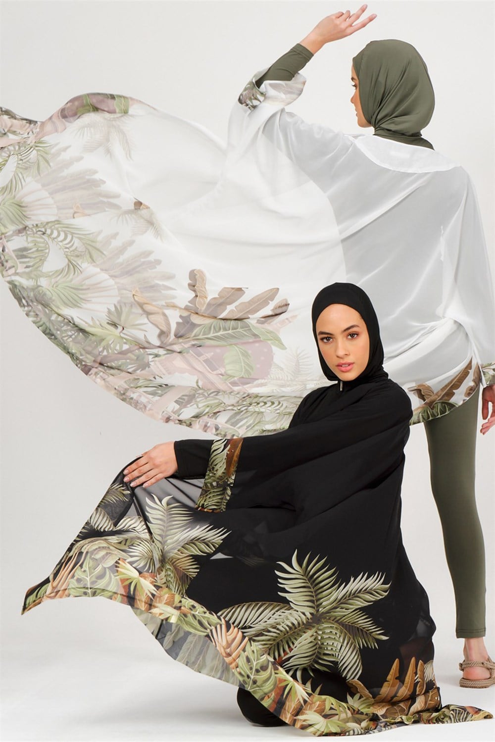 Remsa Mayo Pareo Palmiye Kaftan Siyah