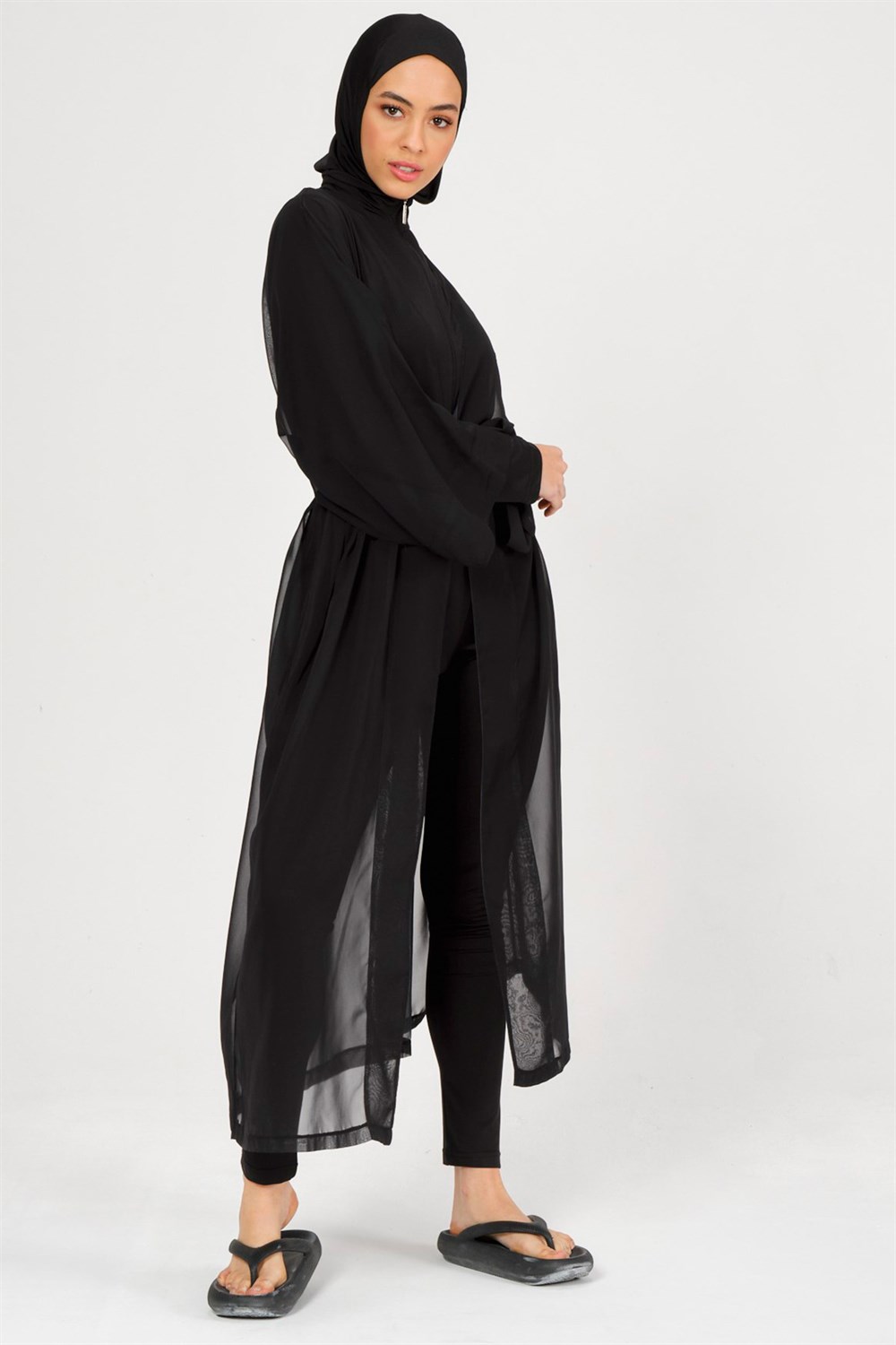 Remsa Mayo Pareo Petunya Kaftan Siyah