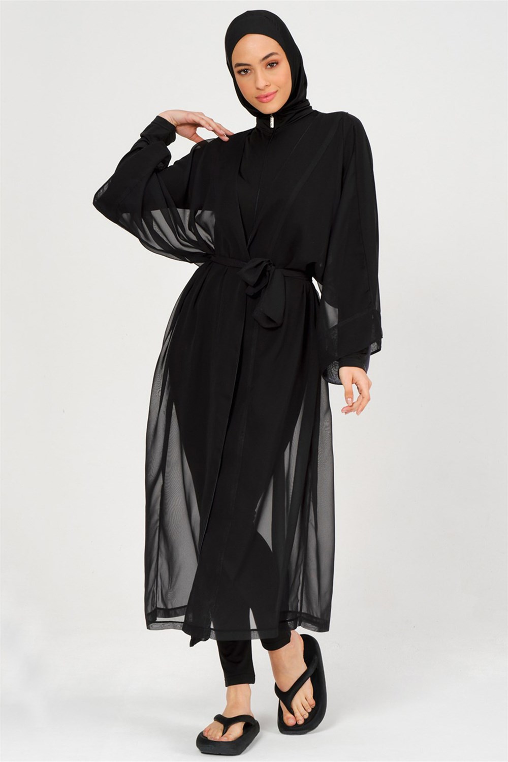 Remsa Mayo Pareo Petunya Kaftan Siyah