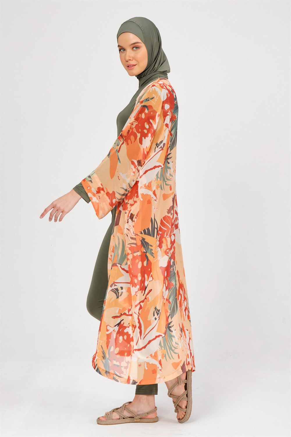 Remsa Mayo Pareo Tropical Kaftan Oranj