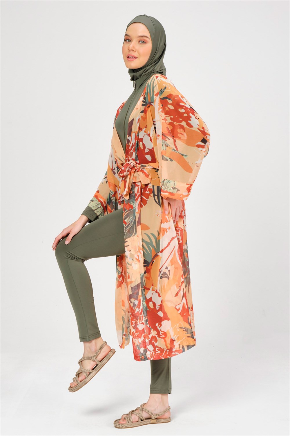 Remsa Mayo Pareo Tropical Kaftan Oranj