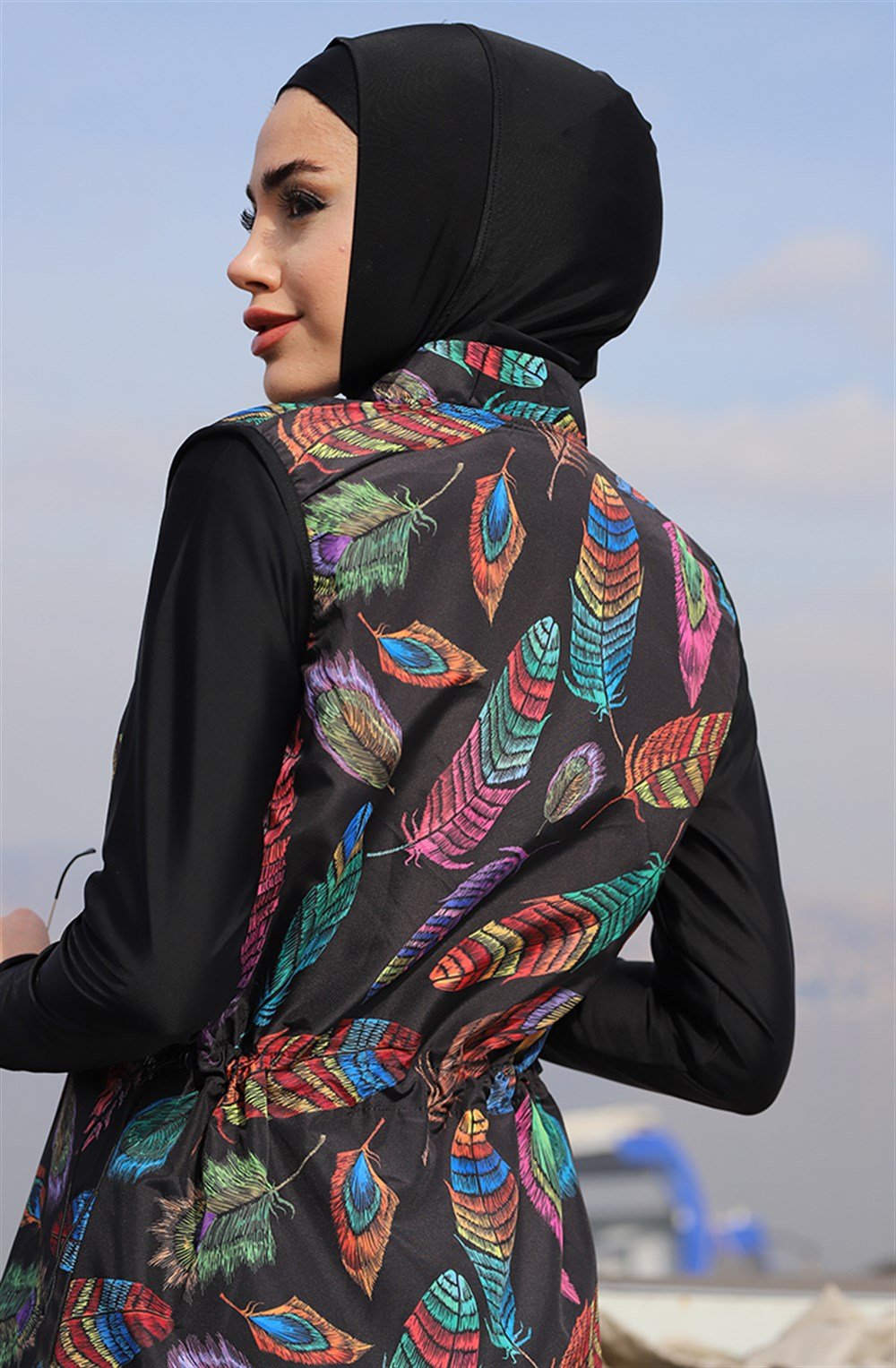 Remsa Mayo Renkli Yaprak Tasarım Tam Kapalı Tesettür Mayo 2003 Nisa