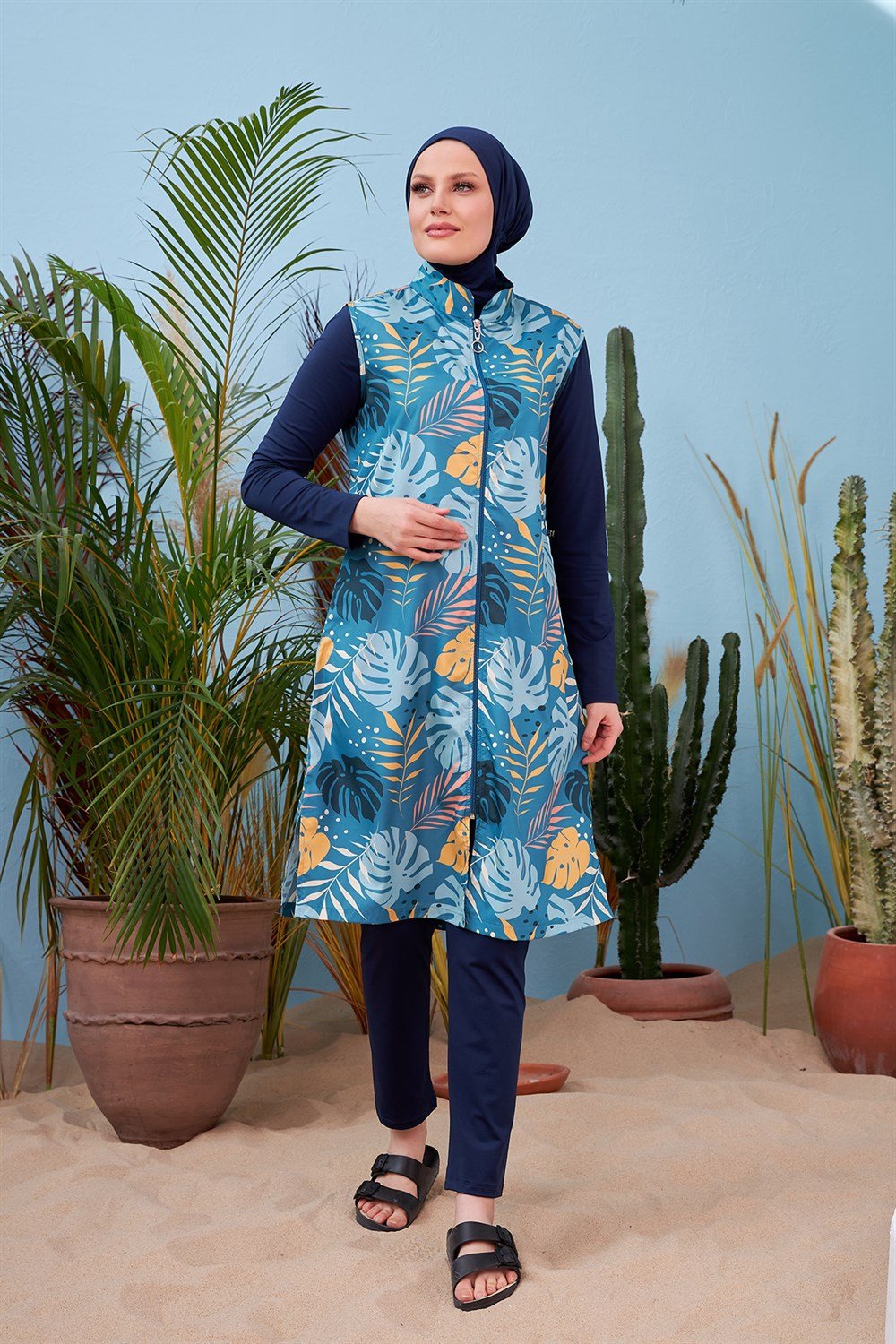 Remsa Mayo Tasarım Tam Kapalı Tesettür Mayo R024 Çeşme