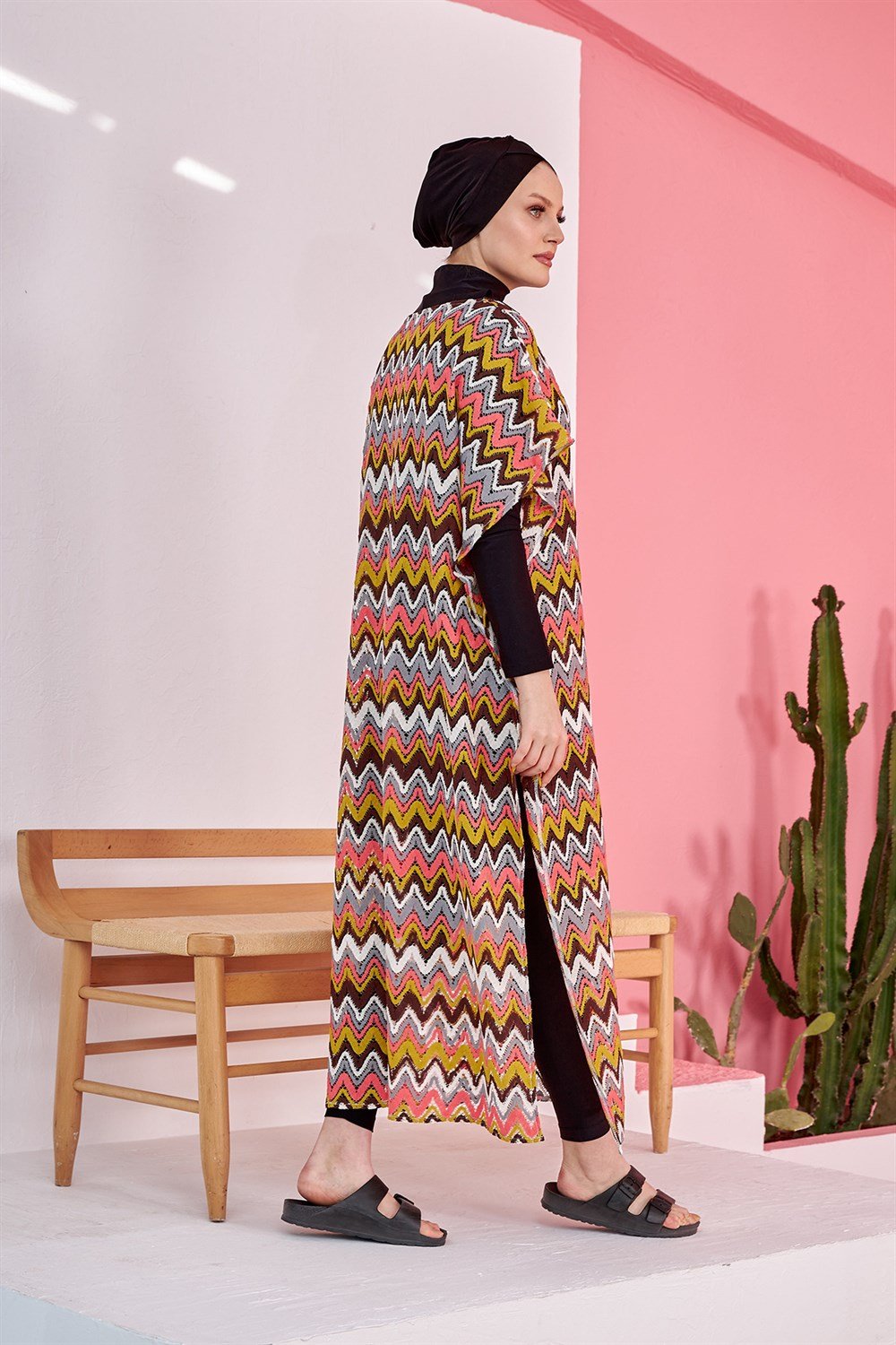 Remsa Mayo Üzerine Örme Kaftan Pareo 410-436 Kahve