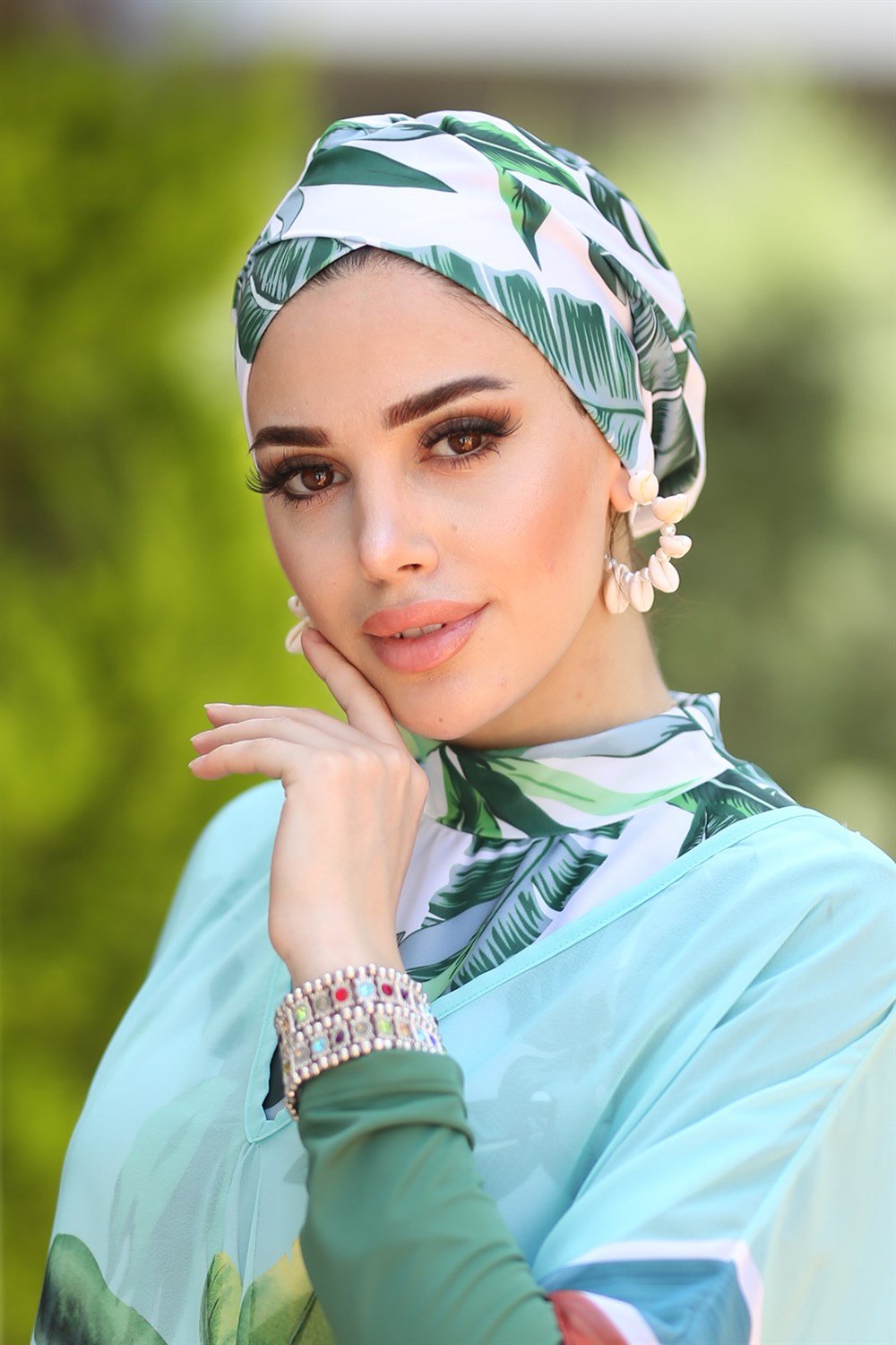 Remsa Mayo Yeşil Yapraklı Çapraz Deniz Bone Yeşil Yapraklı