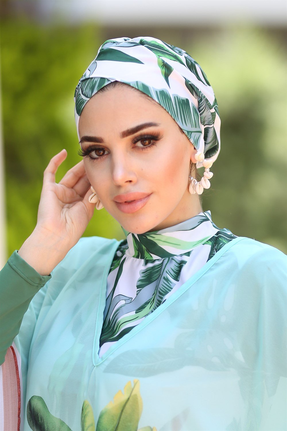 Remsa Mayo Yeşil Yapraklı Çapraz Deniz Bone Yeşil Yapraklı