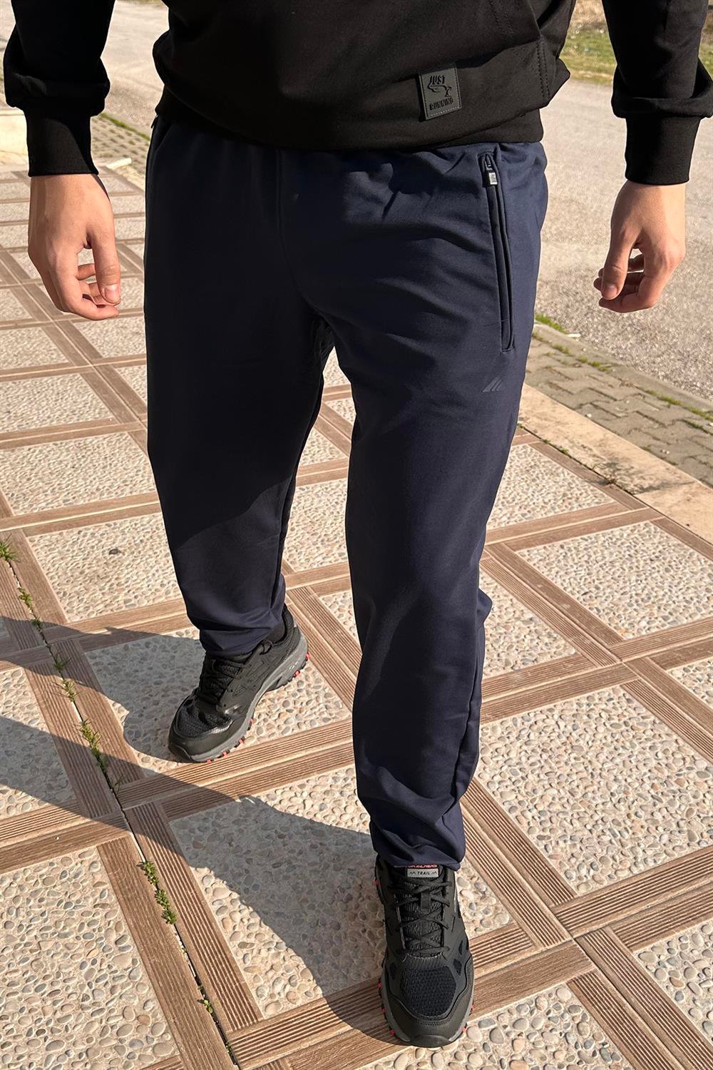 Remsa Spor Erkek Paçası Düz Beli Lastikli 3 Cepli Eşofman Altı 0705 Açık Lacivert