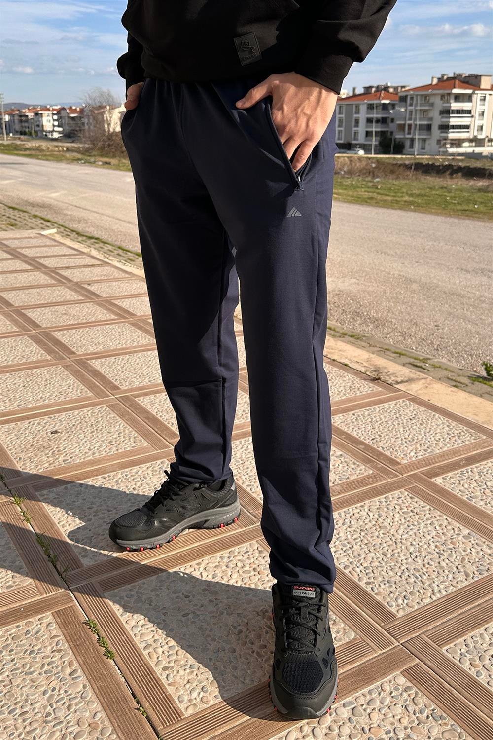 Remsa Spor Erkek Paçası Düz Beli Lastikli 3 Cepli Eşofman Altı 0705 Açık Lacivert