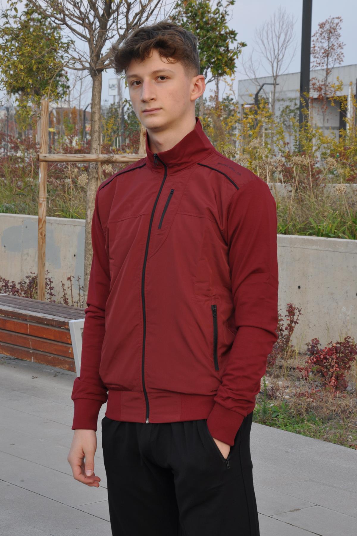 Remsa Spor Likralı Penye Erkek Eşofman Takımı 6711 Bordo