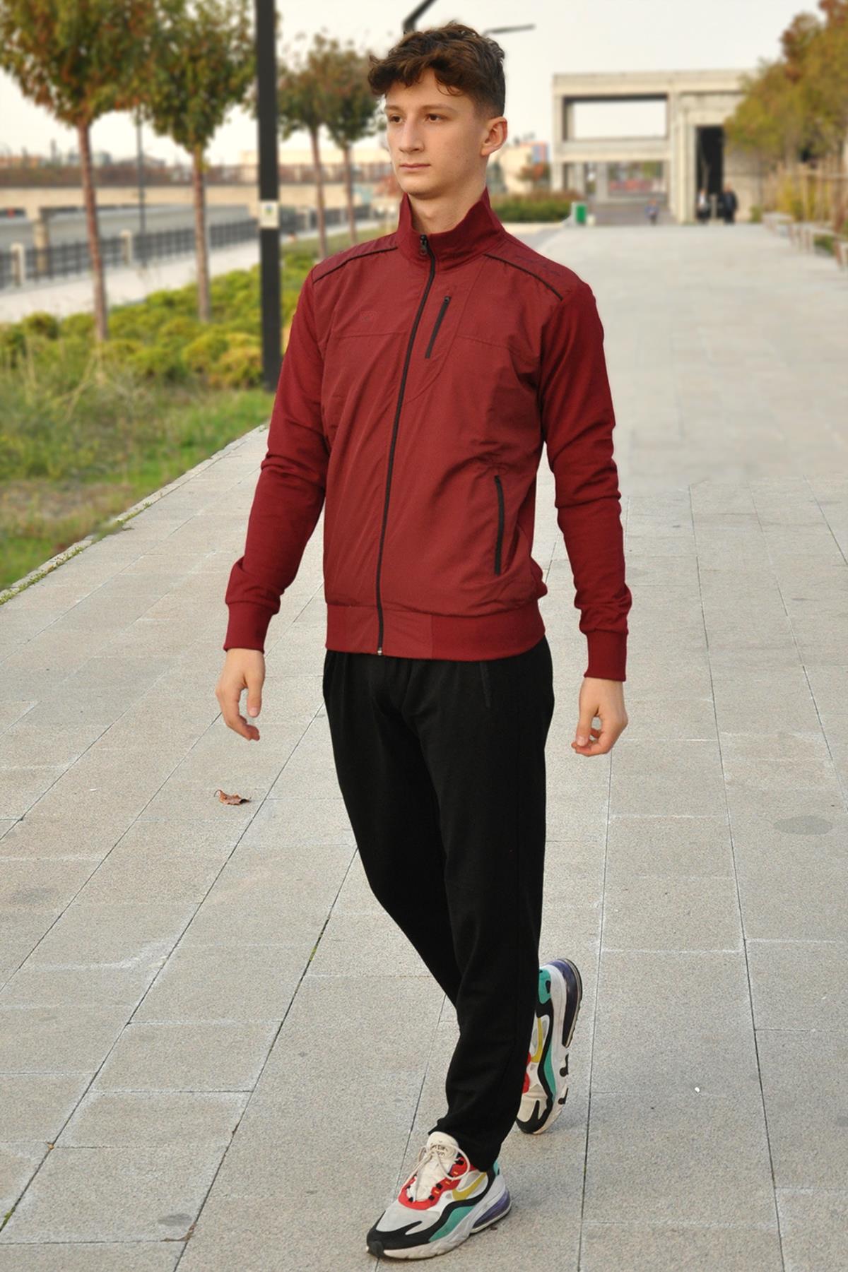 Remsa Spor Likralı Penye Erkek Eşofman Takımı 6711 Bordo