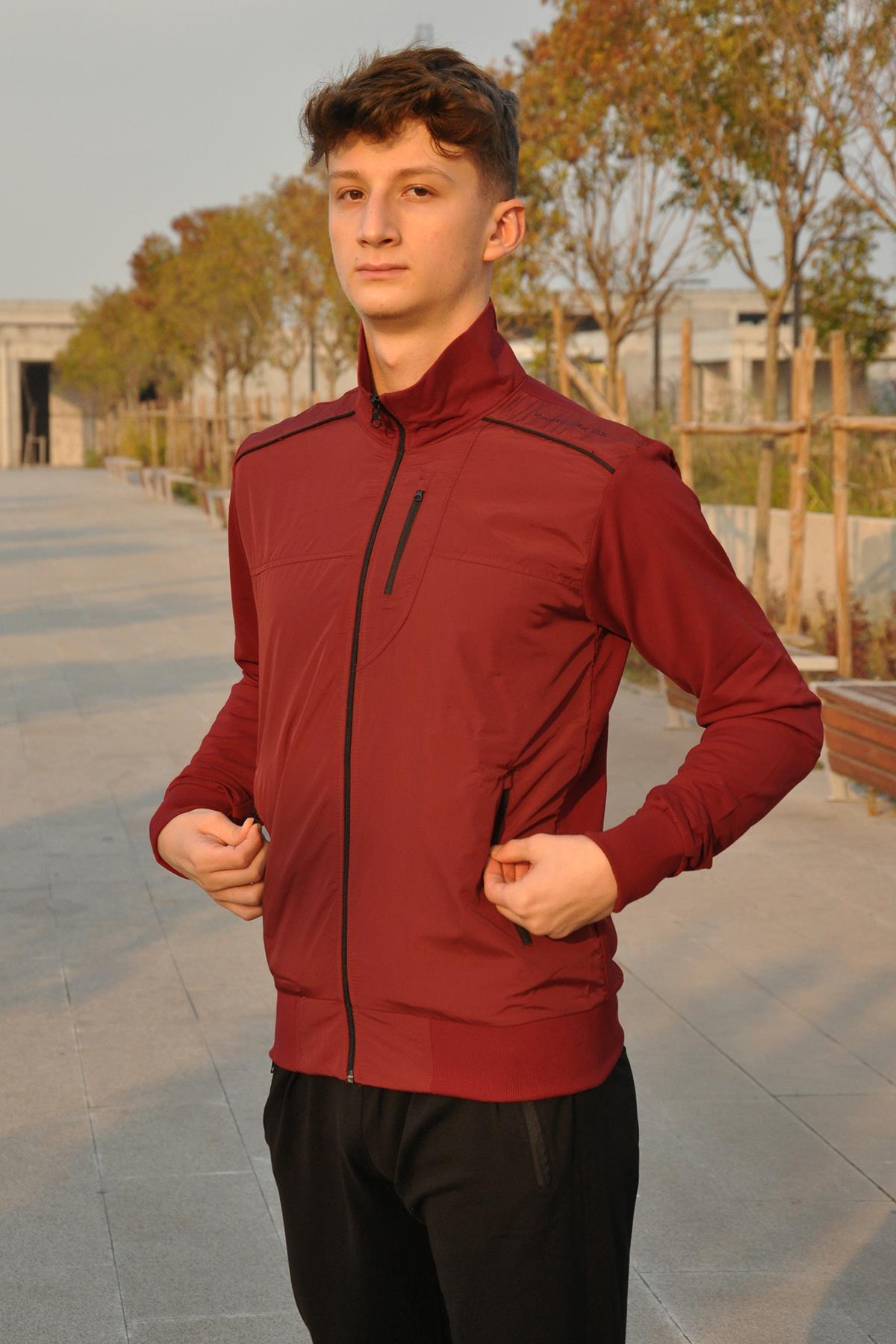 Remsa Spor Likralı Penye Erkek Eşofman Takımı 6711 Bordo