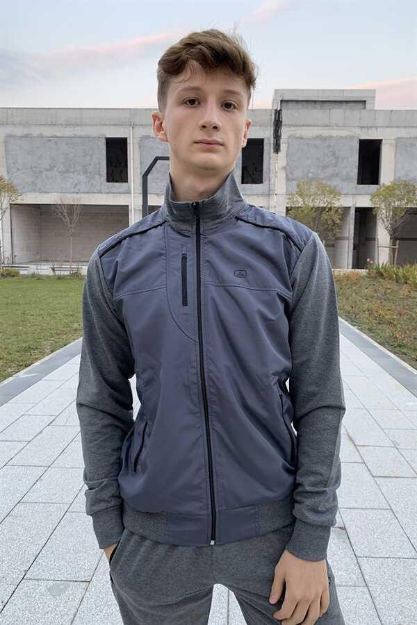 Remsa Spor Likralı Penye Erkek Eşofman Takımı Gri