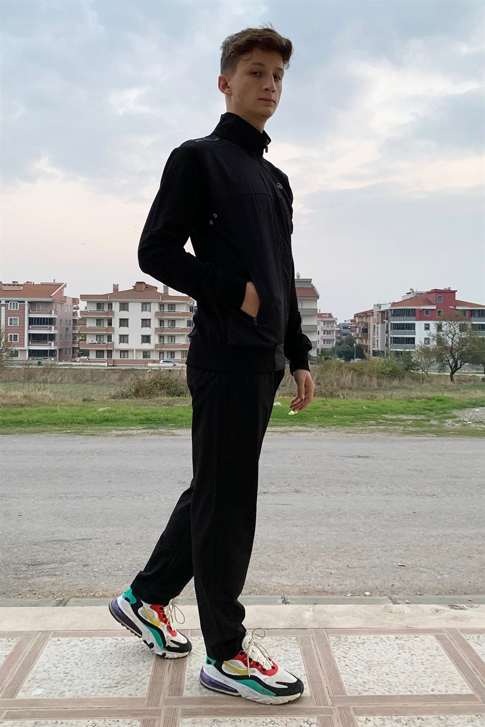 Remsa Spor Likralı Penye Erkek Eşofman Takımı Siyah