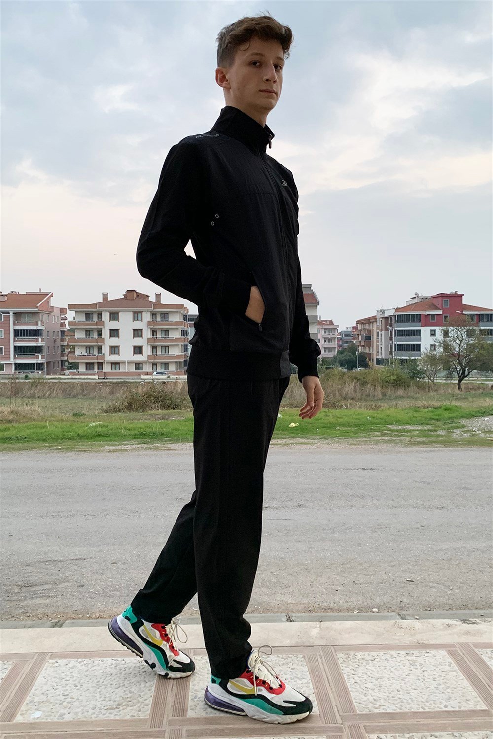 Remsa Spor Likralı Penye Erkek Eşofman Takımı Siyah