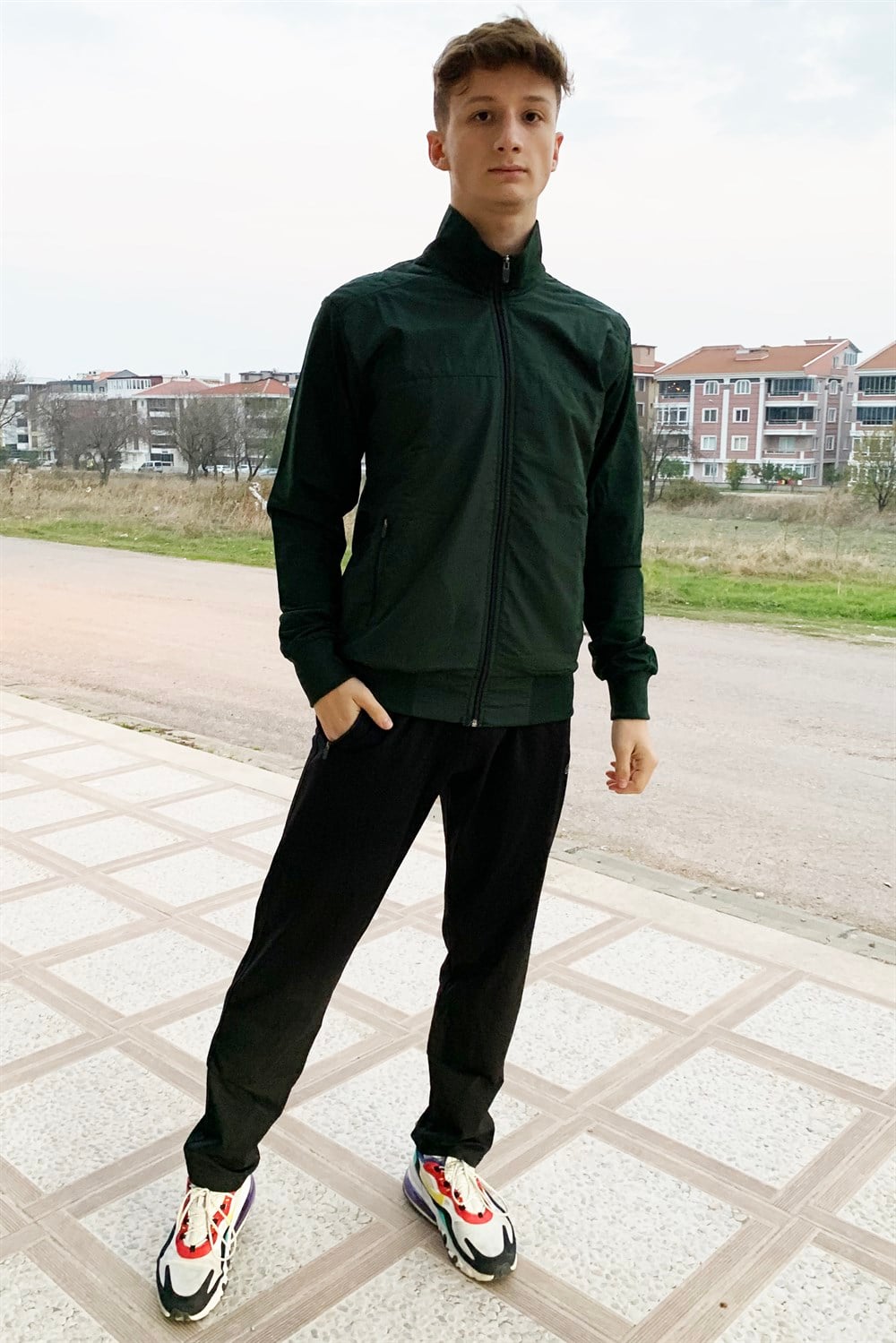 Remsa Spor Likralı Penye Erkek Eşofman Takımı Siyah