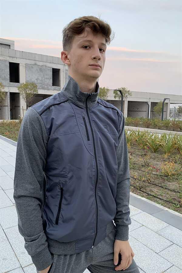 Remsa Spor Likralı Penye Erkek Eşofman Takımı Gri