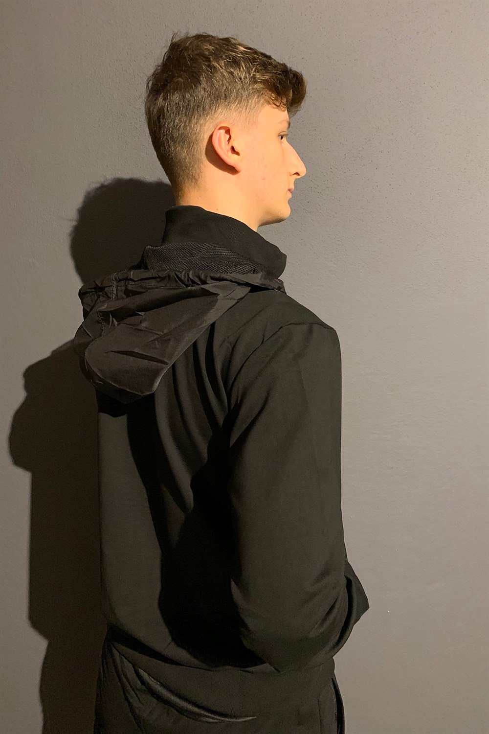 Remsa Spor Likralı Penye Kapşonlu Erkek Eşofman Takımı Siyah
