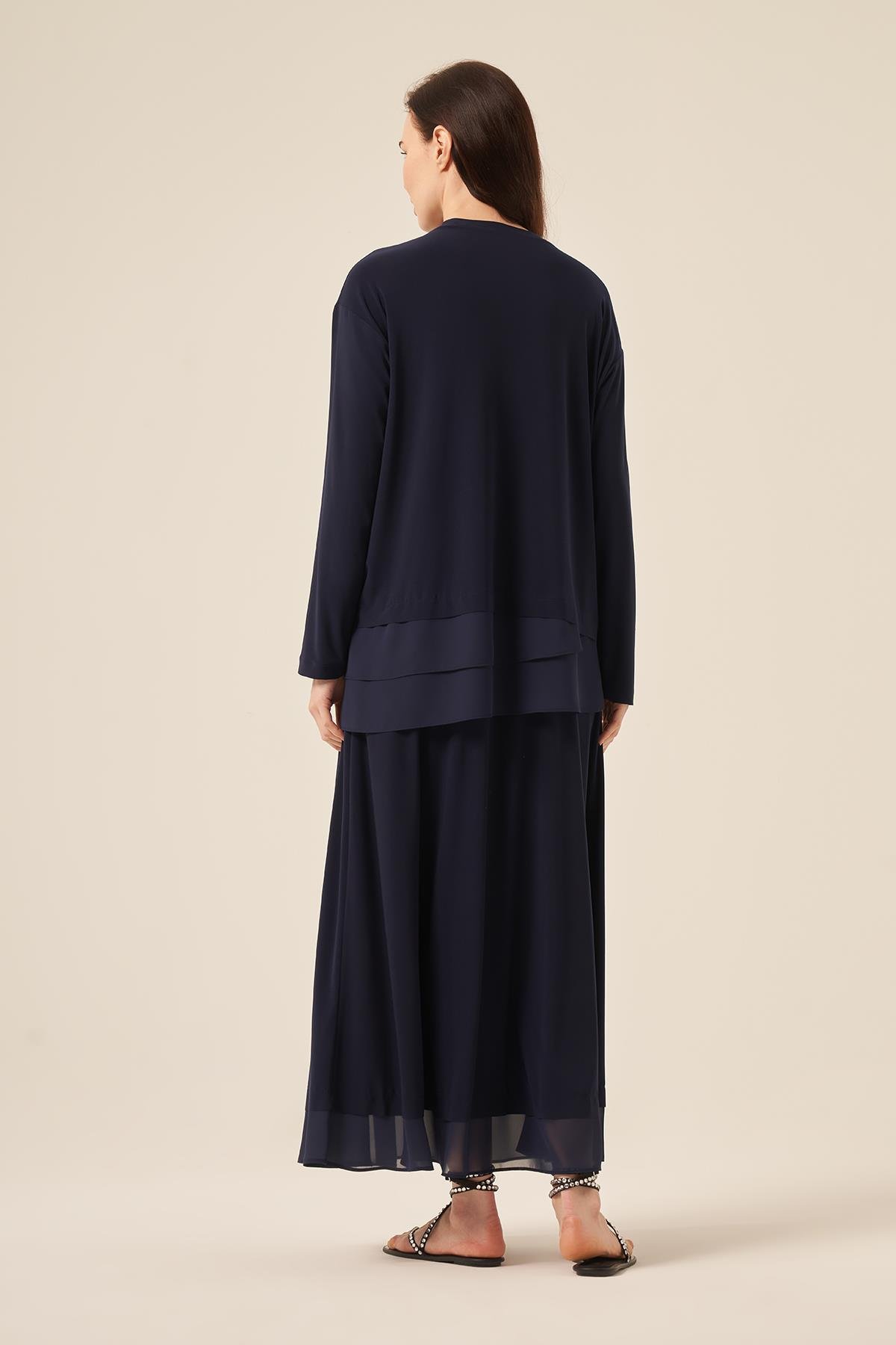 Şifon Kumaş Sandy Takım 59112 Lacivert