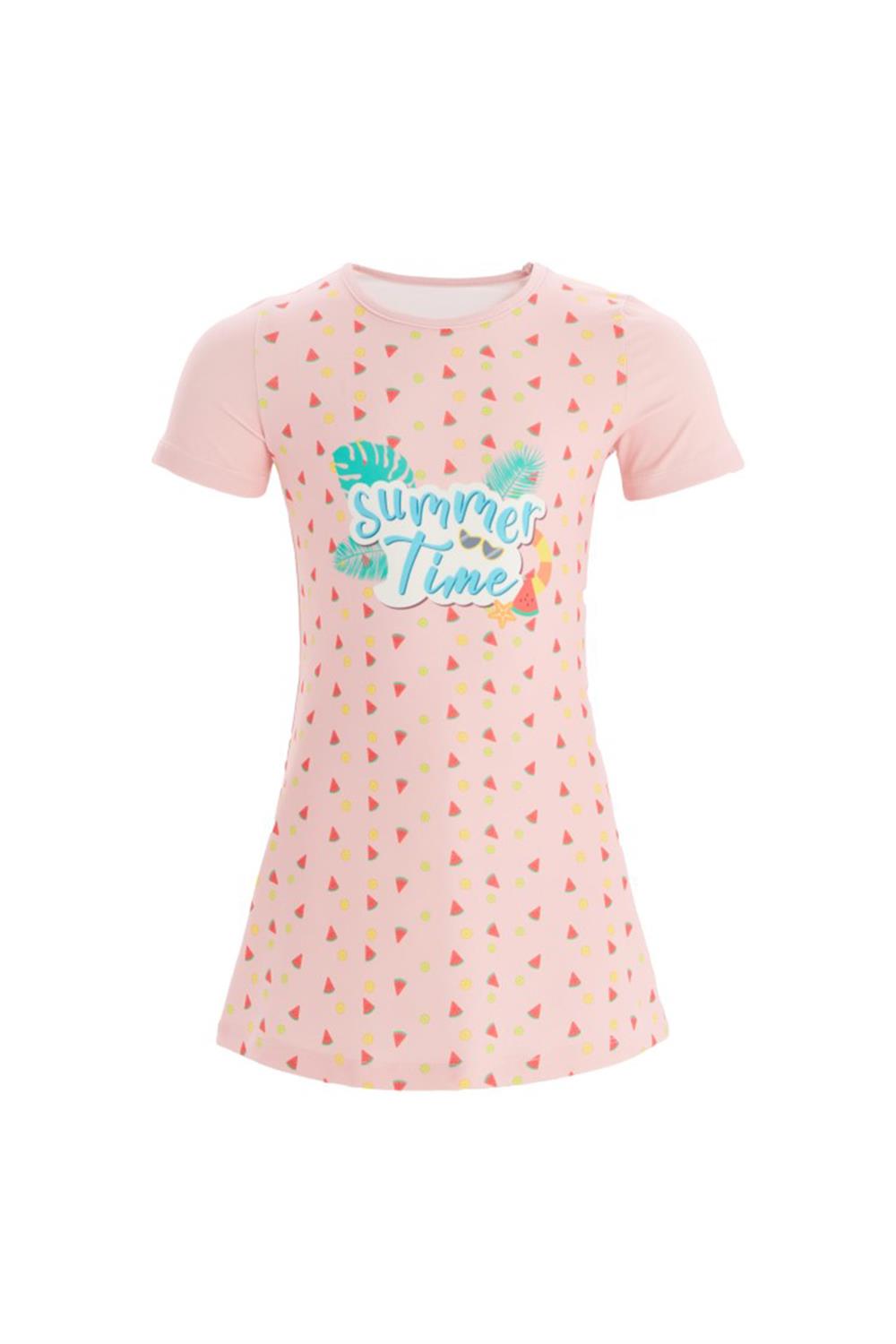 Şort Tişört Kız Çocuk Deniz Havuz Mayosu Remsa Mayo  Raddy 8133 Somon