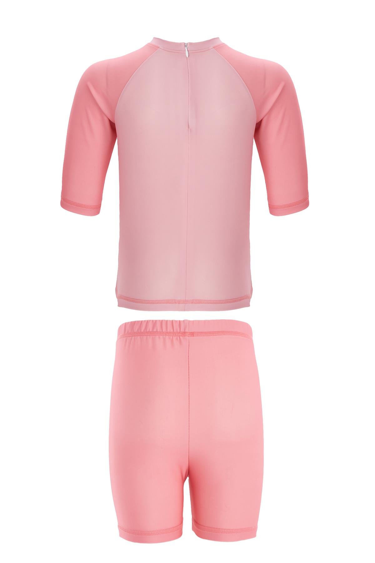 Şort Tişört Kız Çocuk Deniz Havuz Mayosu Remsa Mayo Arıo 1 5442 Pembe