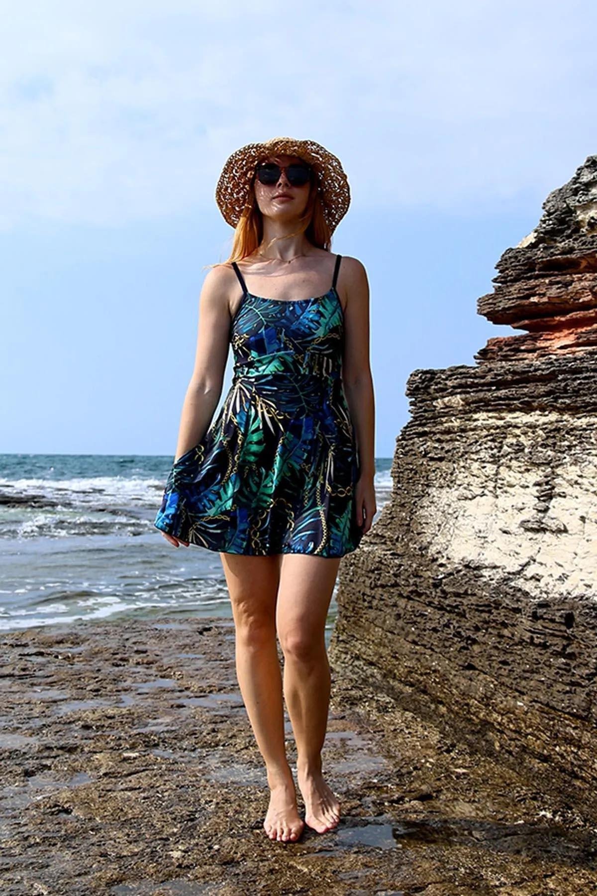 Şortlu Elbise Mayo Etekli Mayo Yüzücü Mayo 1124-135