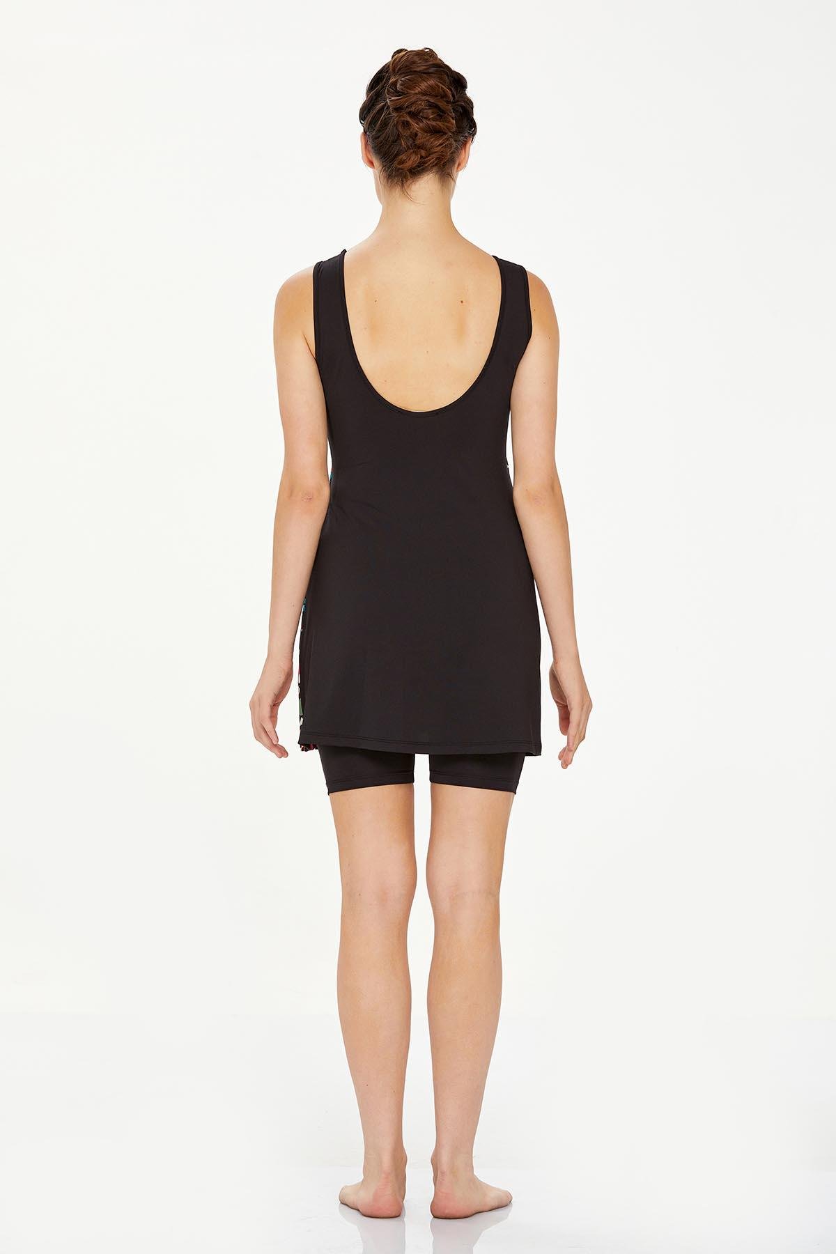 Şortlu Yarı Kapalı Mayo Hery 8317 Siyah