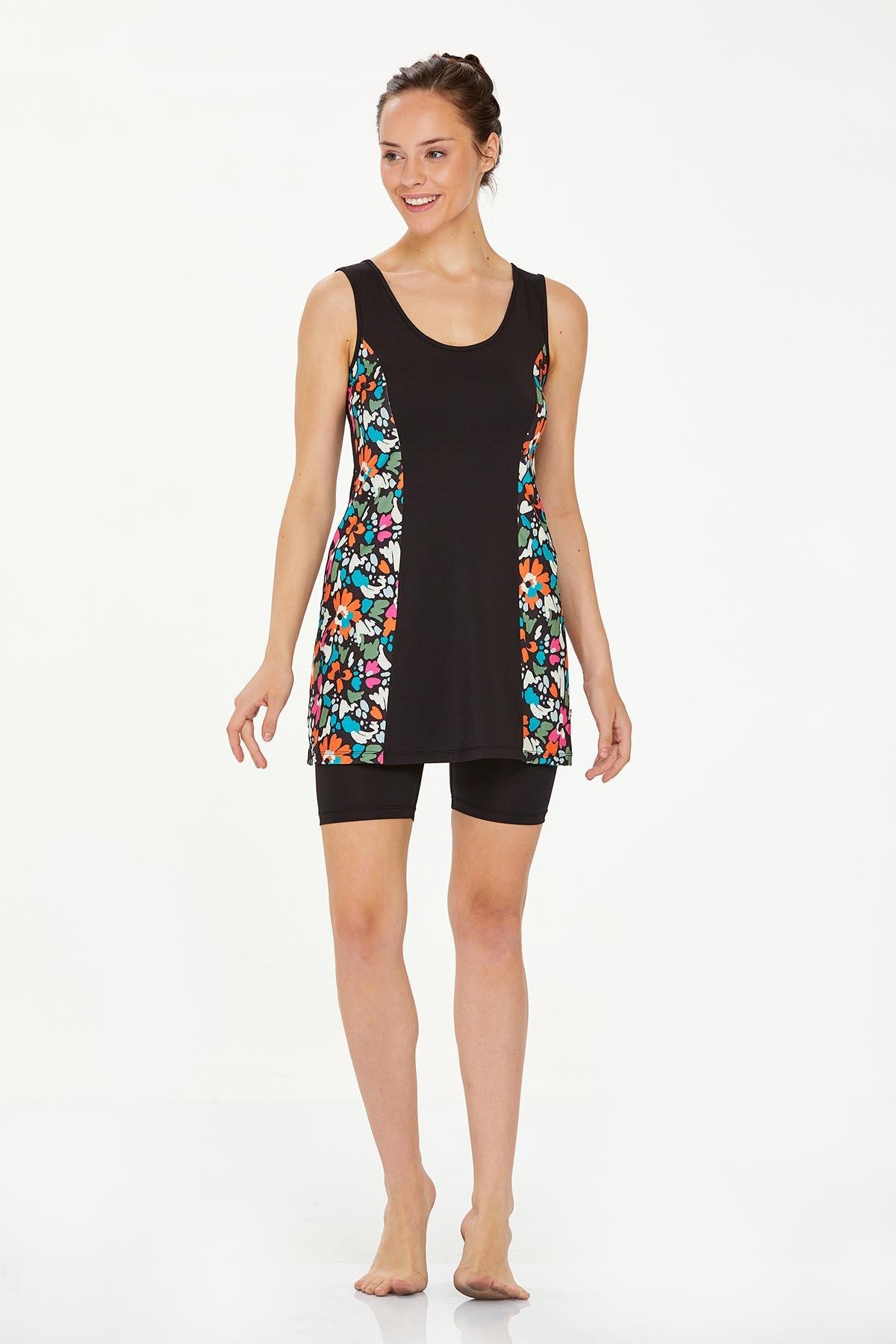 Şortlu Yarı Kapalı Mayo Hery 8317 Siyah