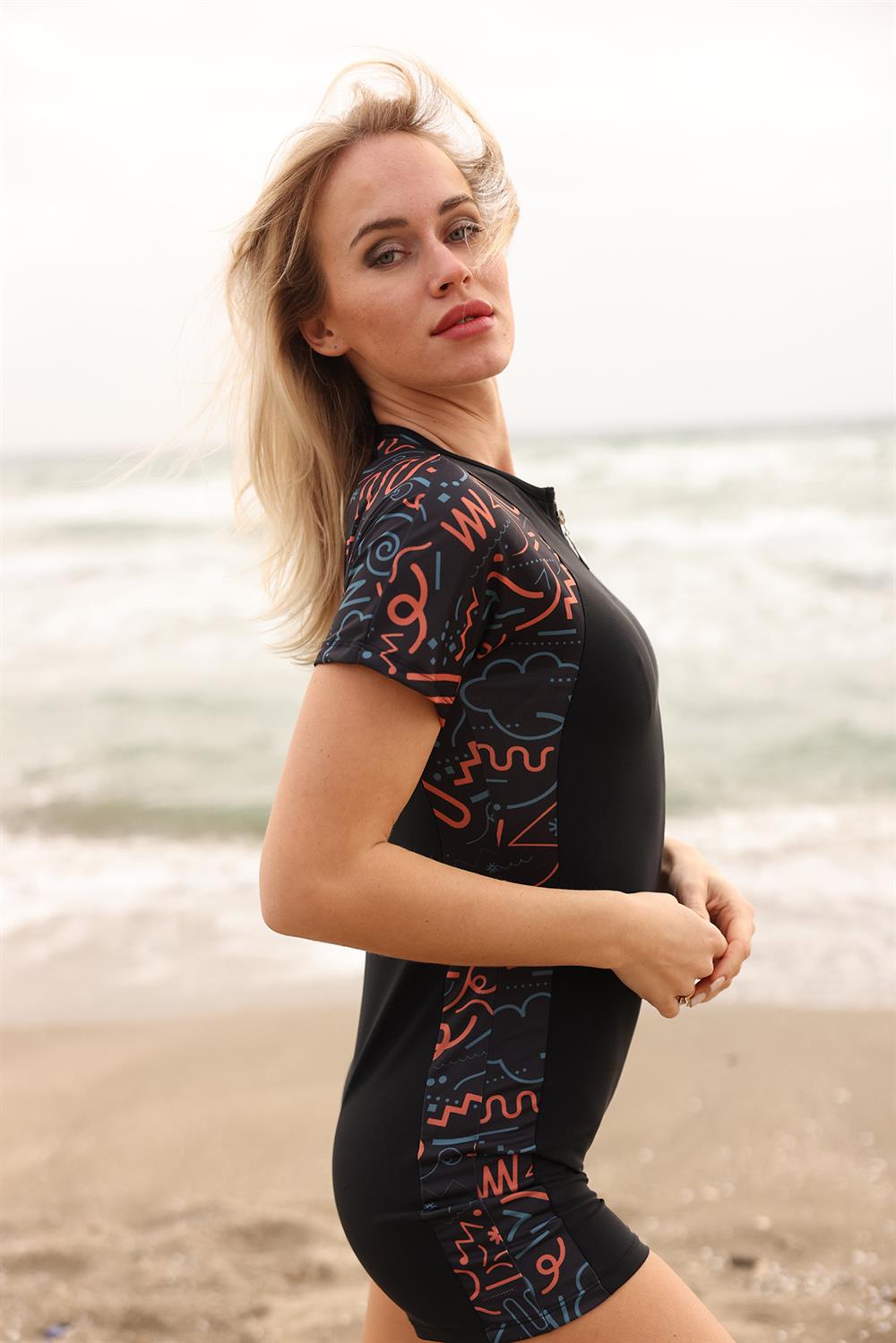 Şortlu Yüzücü Mayo 2477 Siyah Remsa Mayo