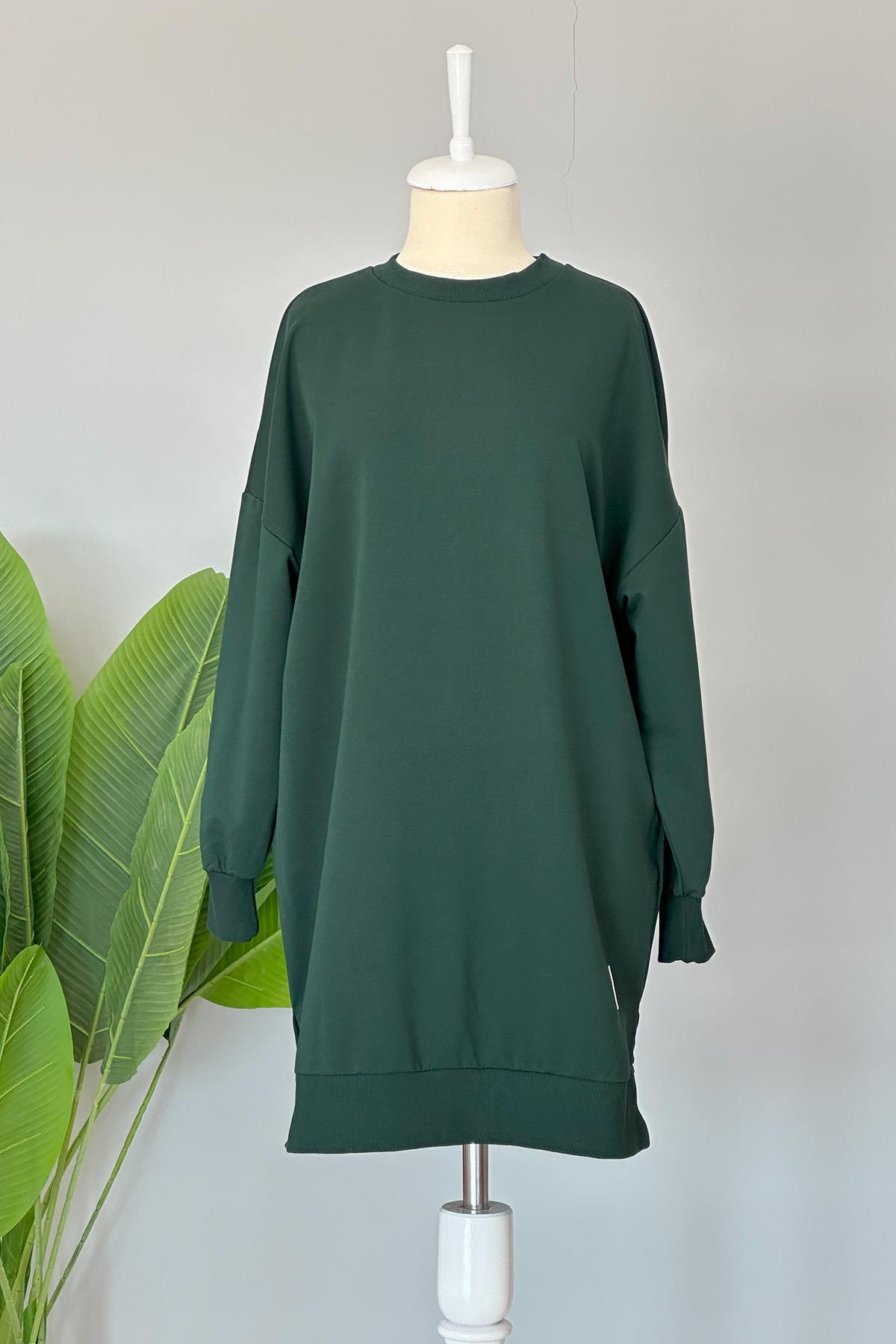 Soul Basic Sweat Tunik 30644 Acı Yeşil
