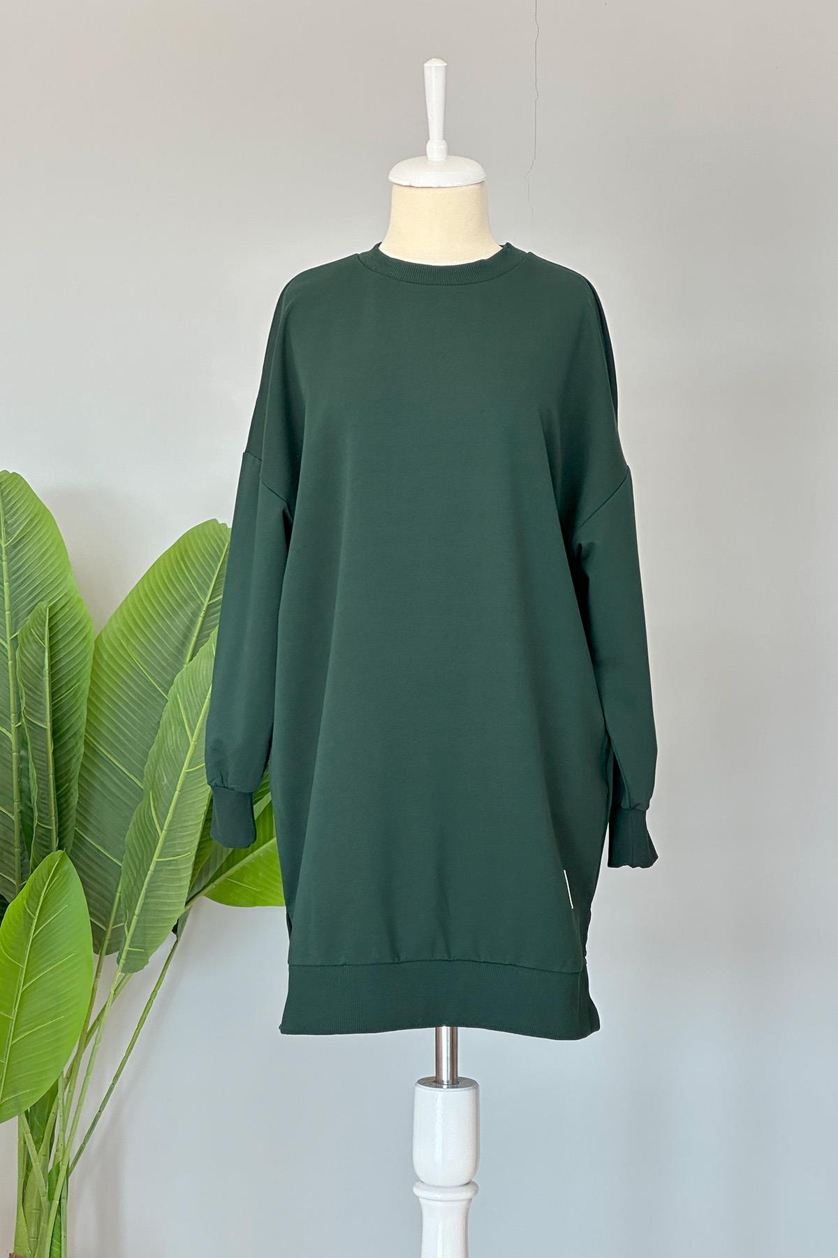 Soul Basic Sweat Tunik 30644 Acı Yeşil