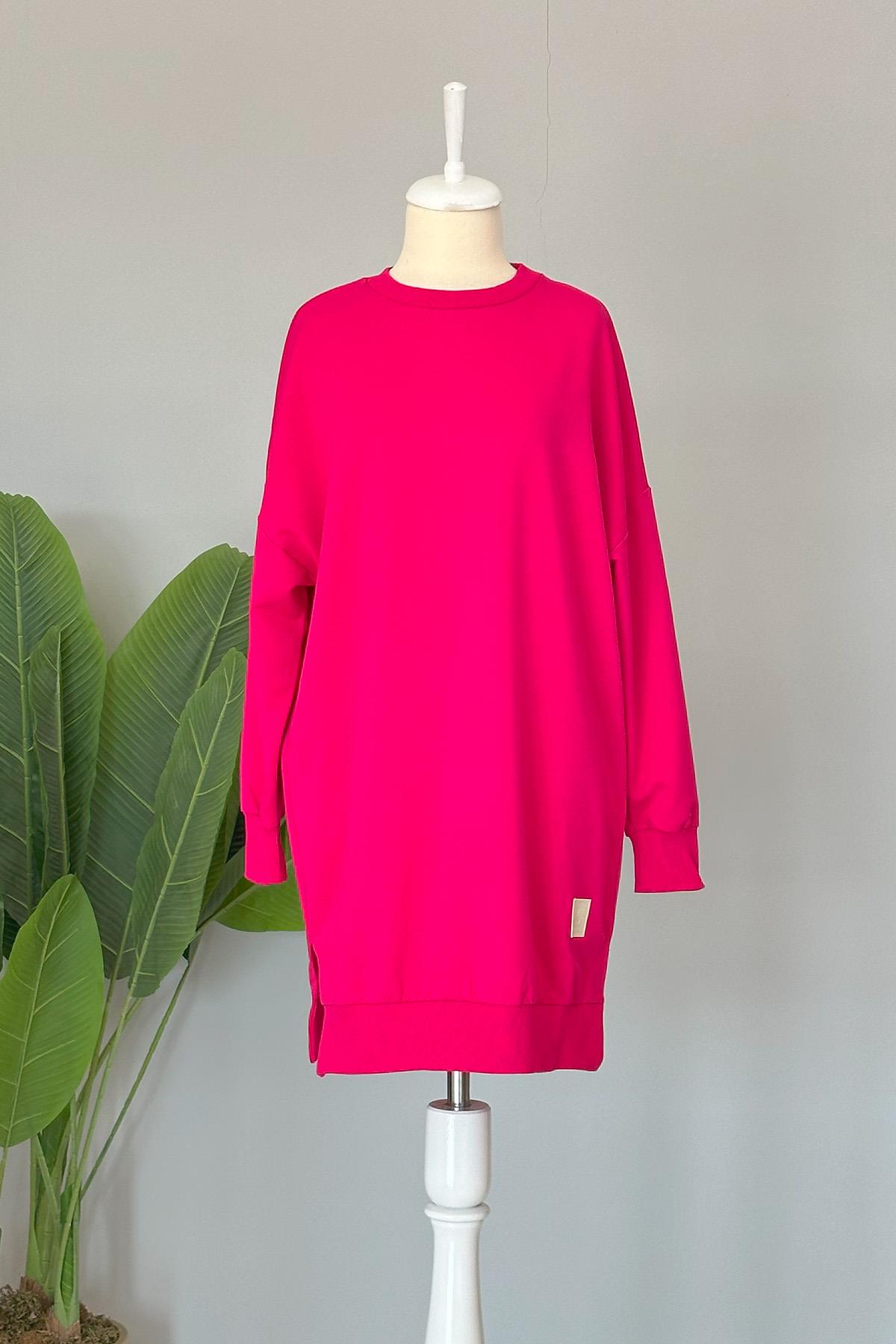 Soul Basic Sweat Tunik 30644 Fuşya