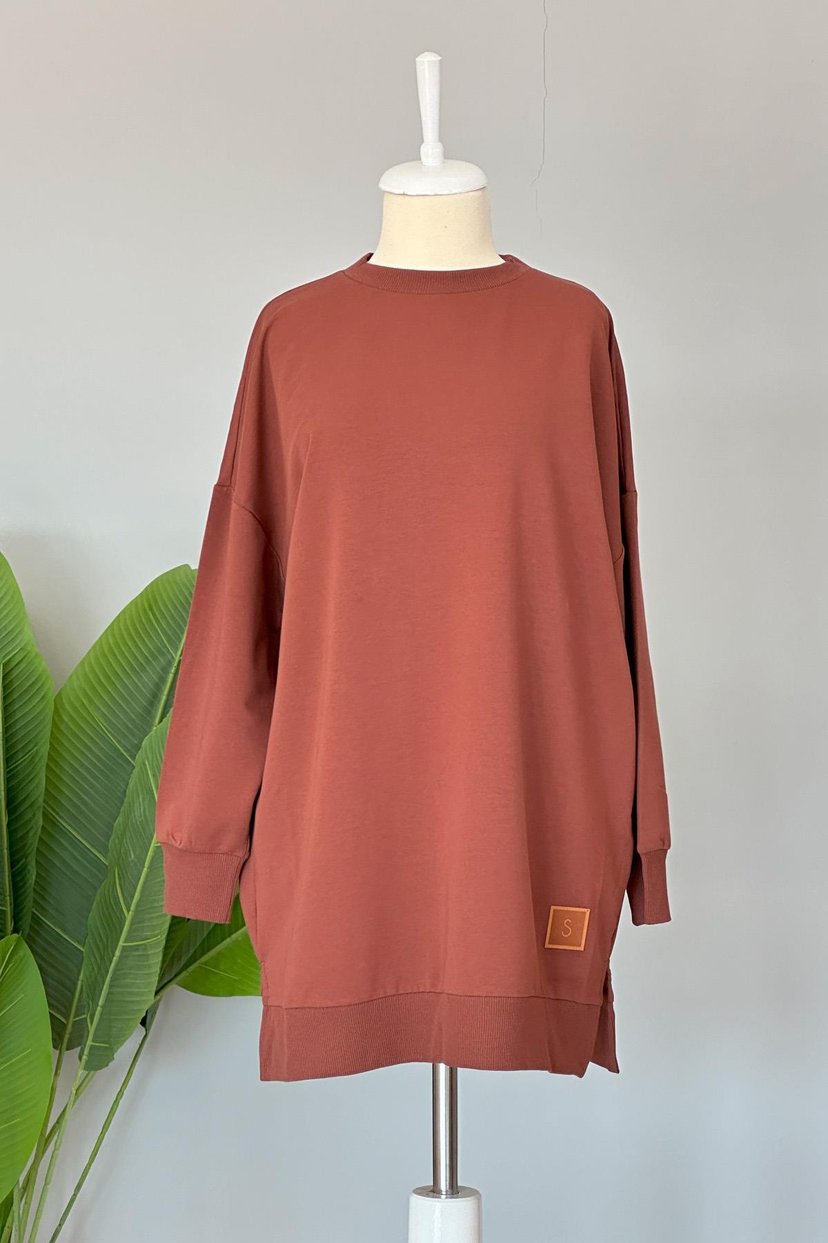 Soul Basic Sweat Tunik 30644 Kahverengi