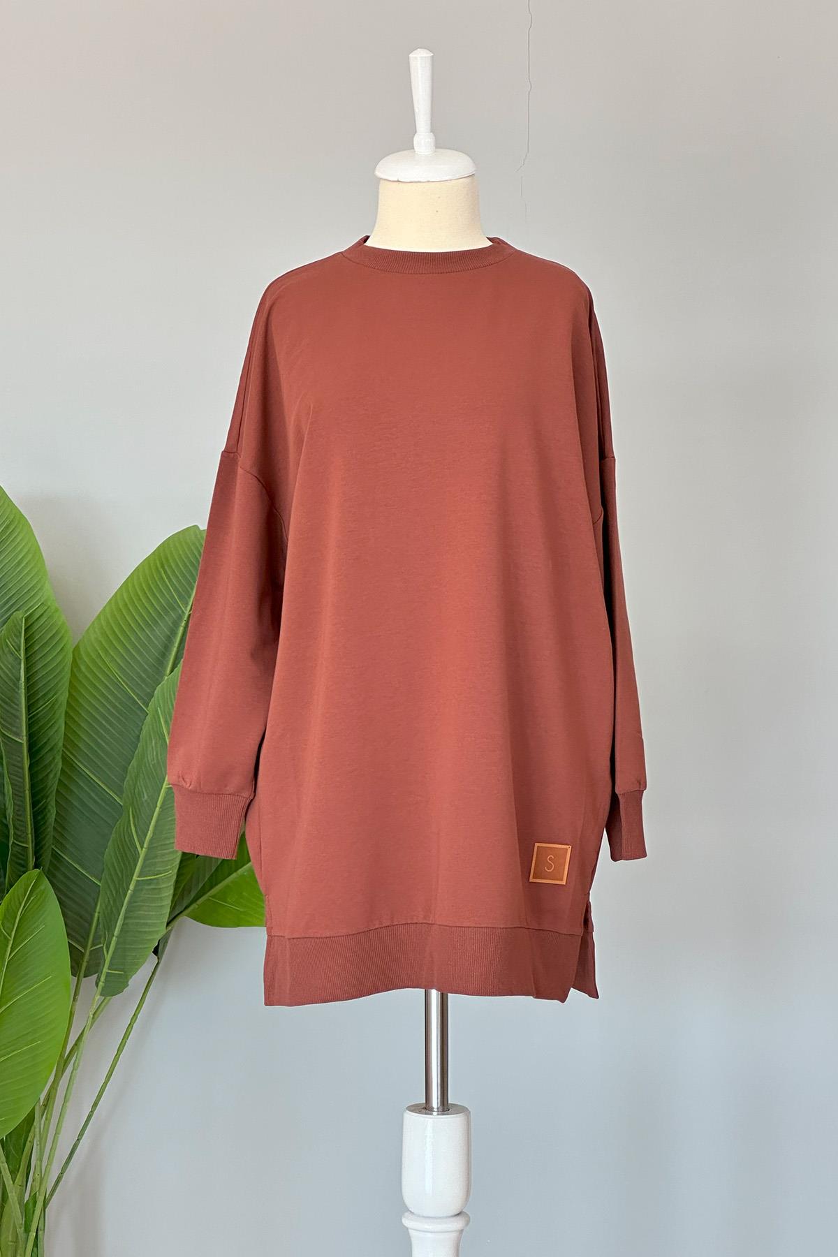Soul Basic Sweat Tunik 30644 Kahverengi