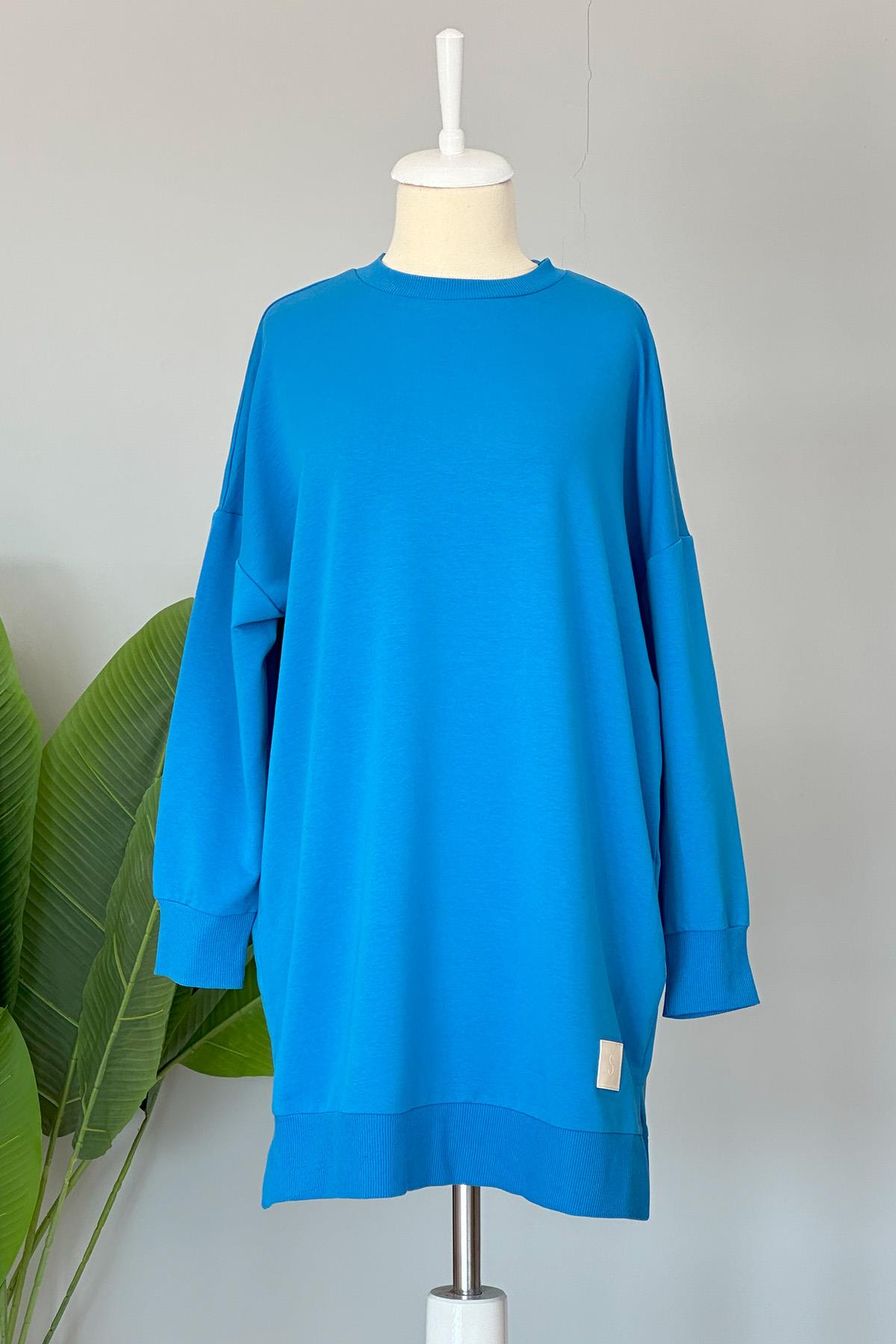 Soul Basic Sweat Tunik 30644 Mavi