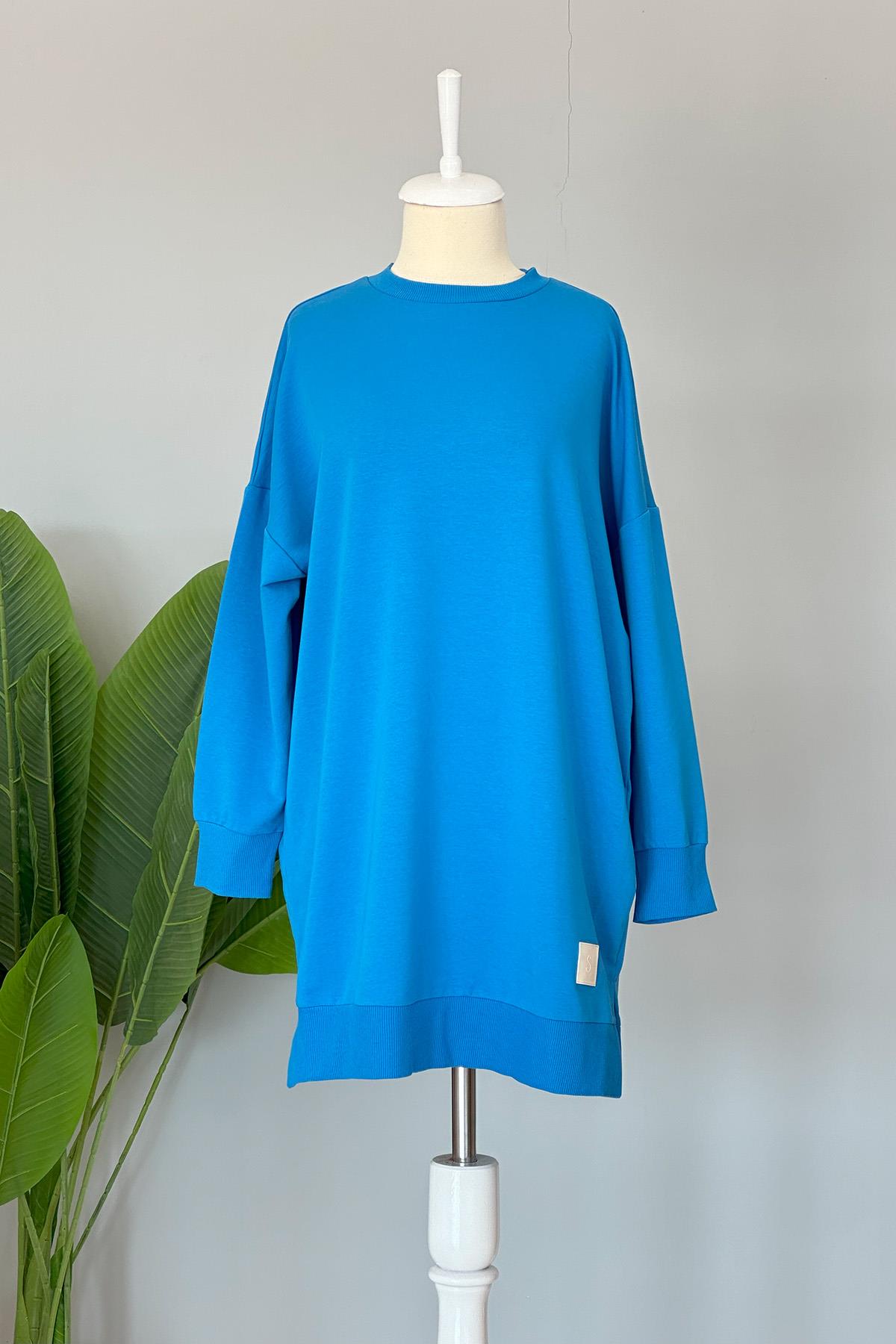 Soul Basic Sweat Tunik 30644 Mavi