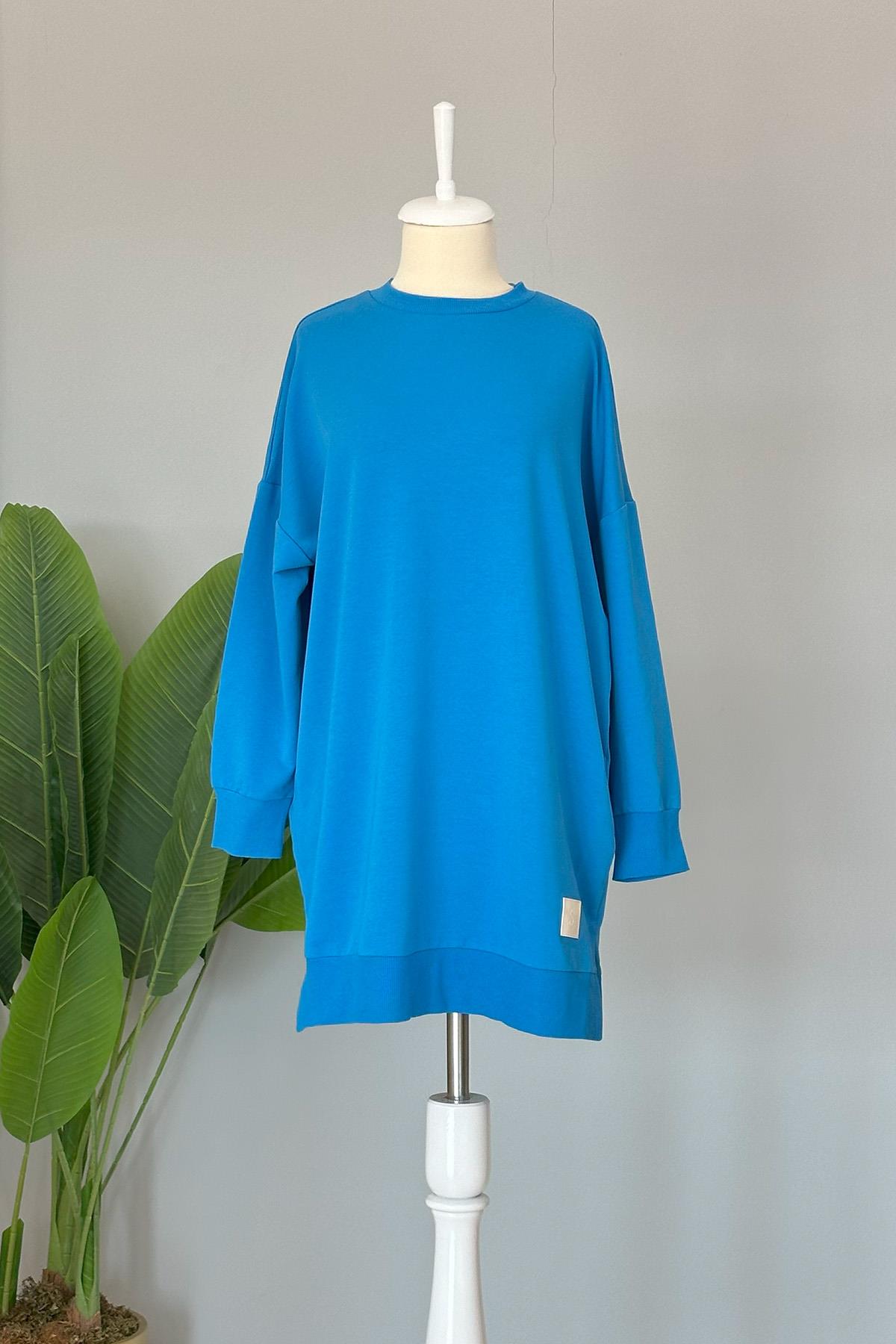 Soul Basic Sweat Tunik 30644 Mavi