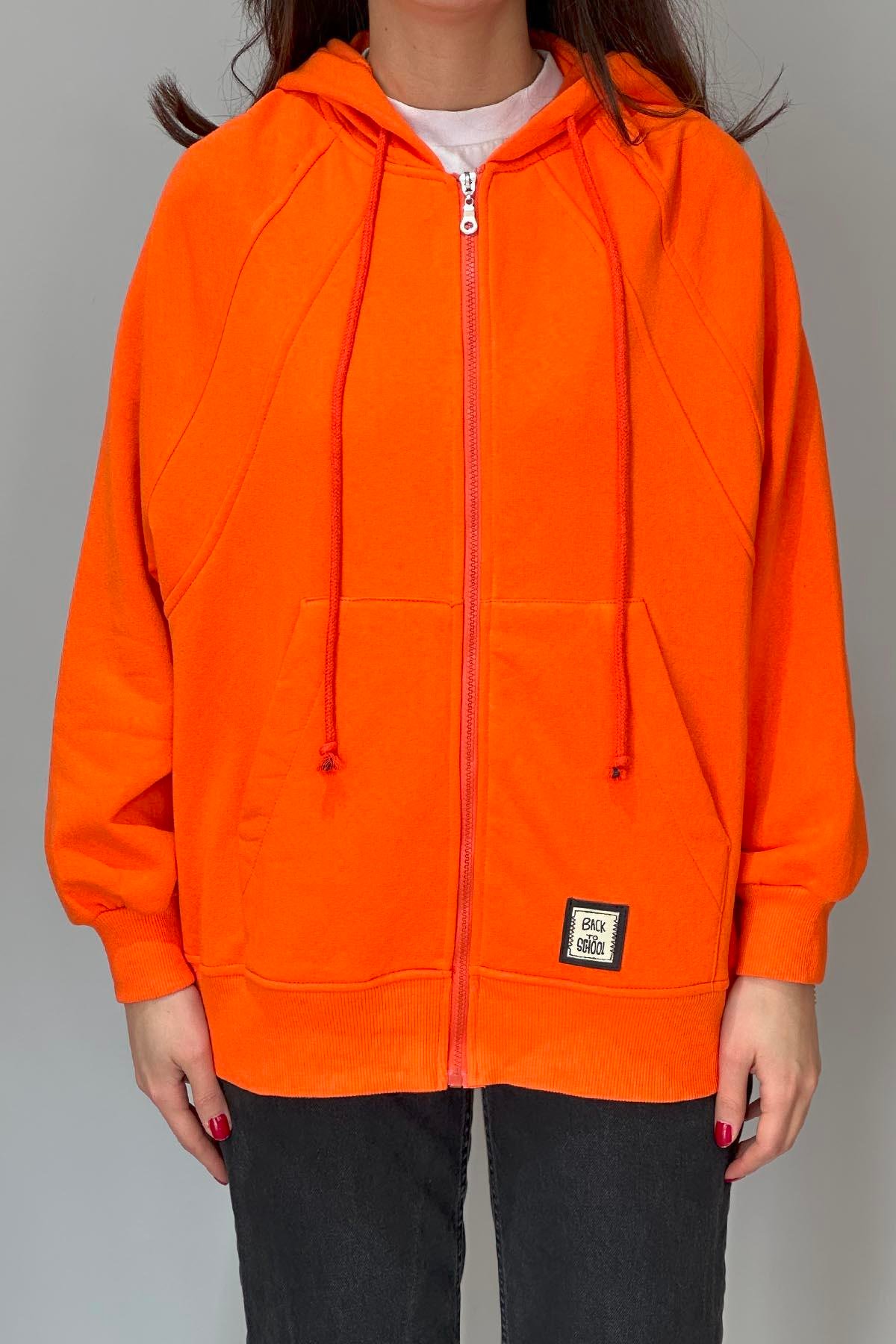 Soul Basic Uzun Sweat Ceket 32021 Turuncu