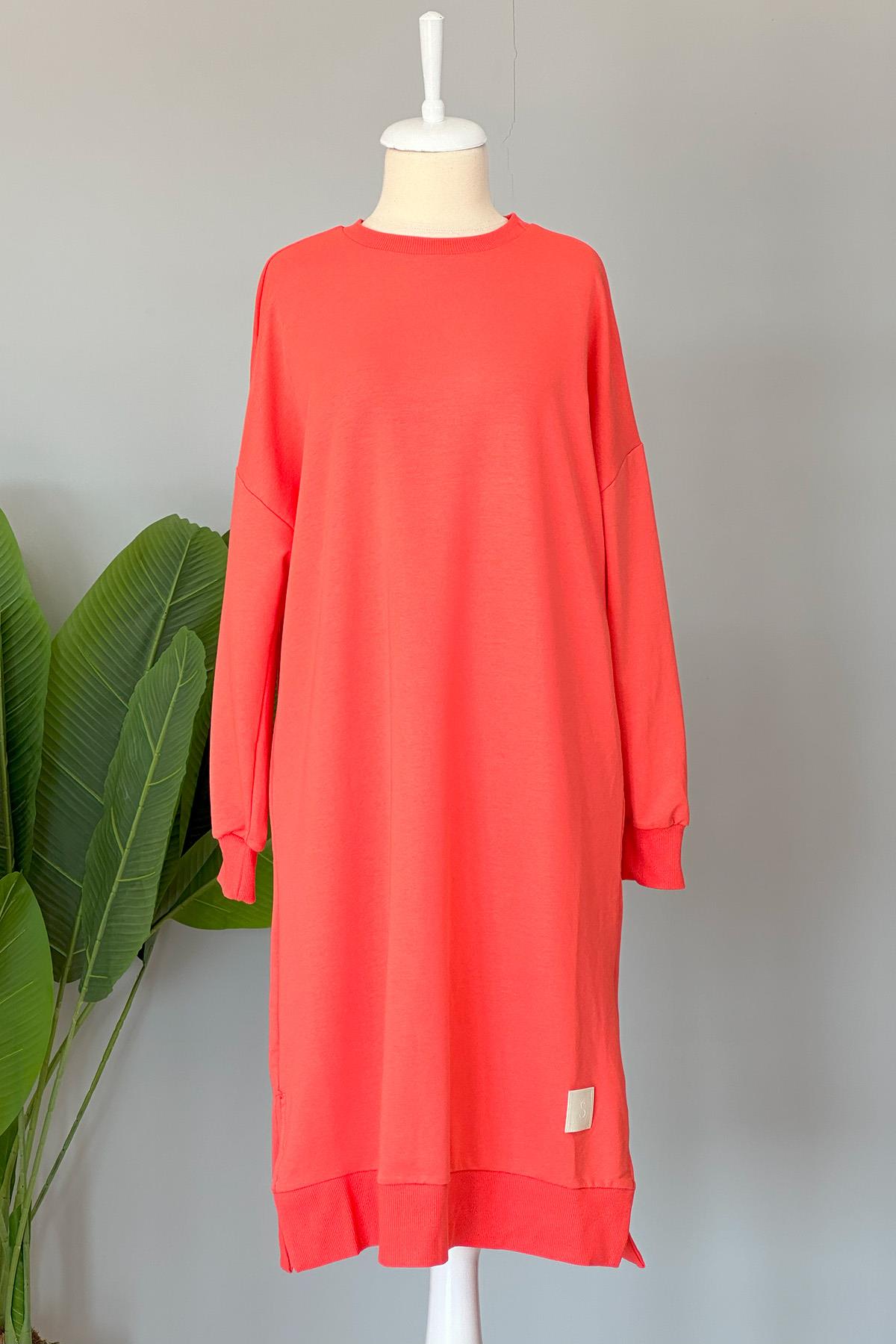 Soul Basic Uzun Sweat Tunik 30645 Mercan