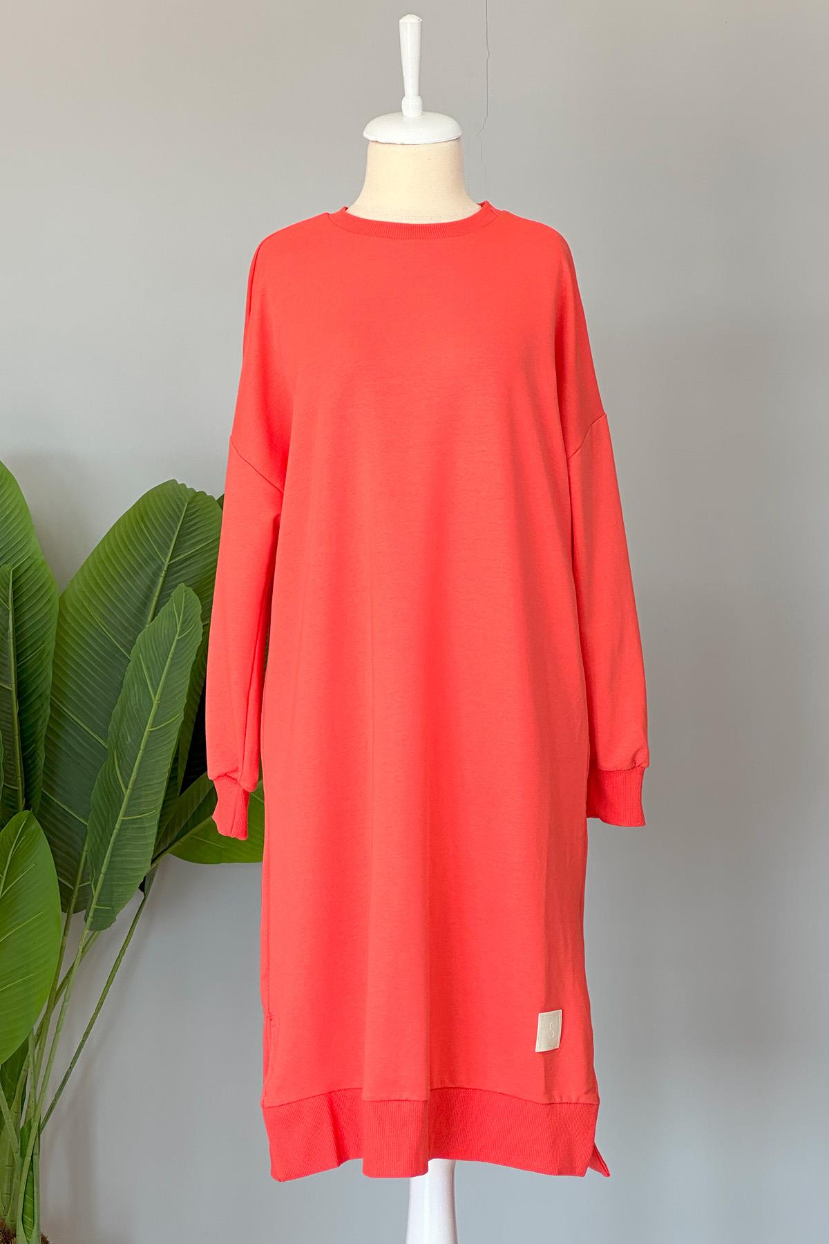 Soul Basic Uzun Sweat Tunik 30645 Mercan