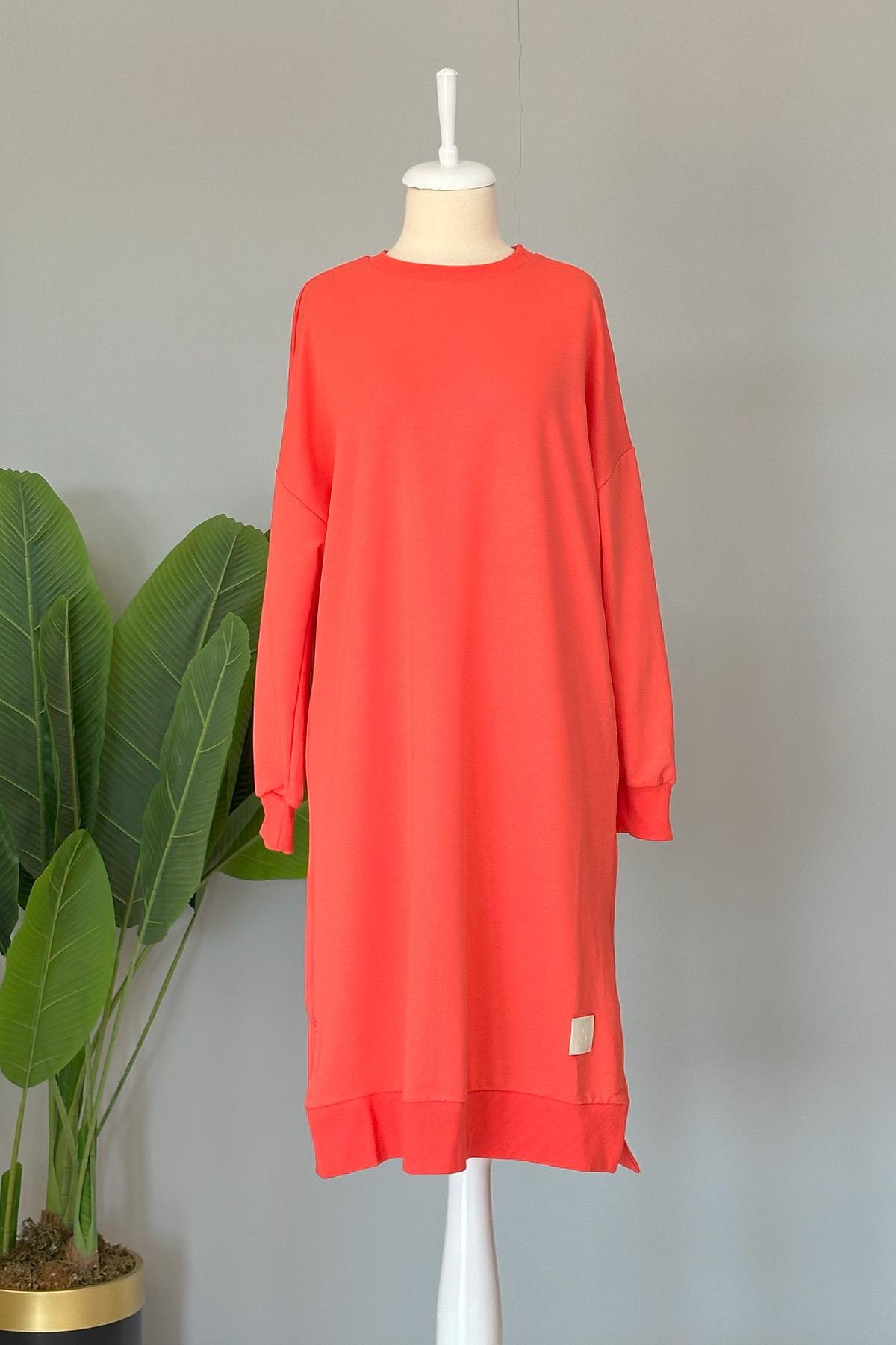 Soul Basic Uzun Sweat Tunik 30645 Mercan