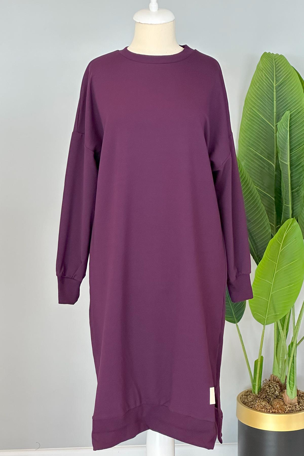 Soul Basic Uzun Sweat Tunik 30645 Mor