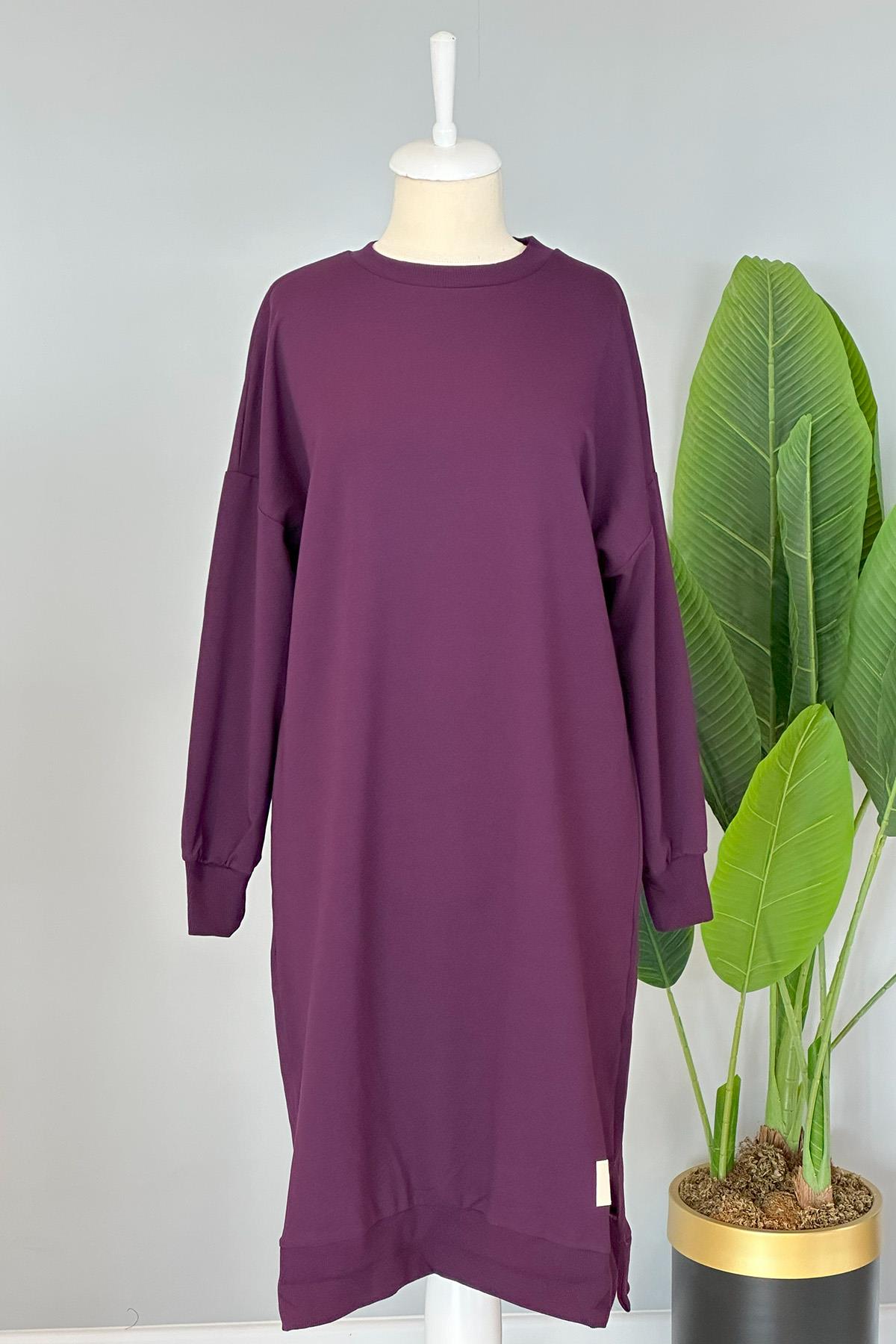 Soul Basic Uzun Sweat Tunik 30645 Mor
