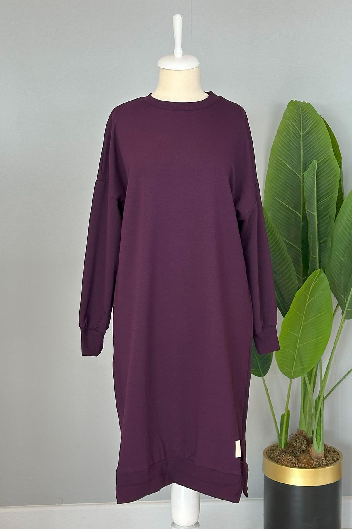Soul Basic Uzun Sweat Tunik 30645 Mor